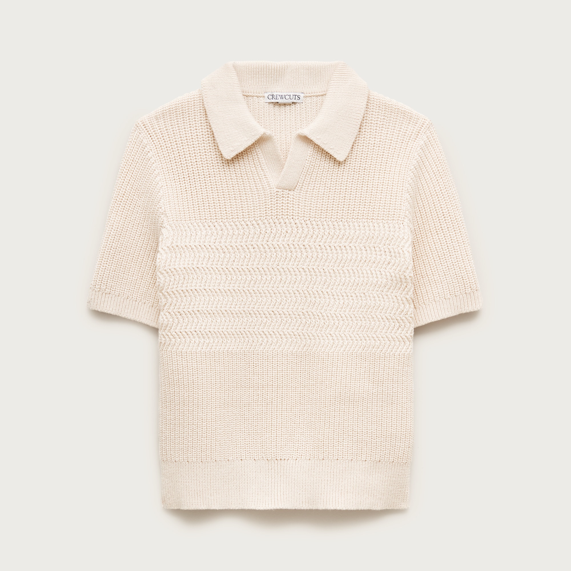 Kids' short-sleeve johnny-collar sweater-polo