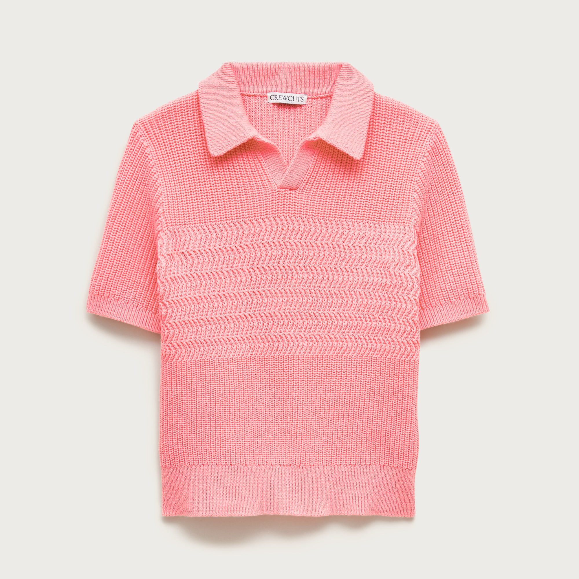 Kids' short-sleeve johnny-collar sweater-polo