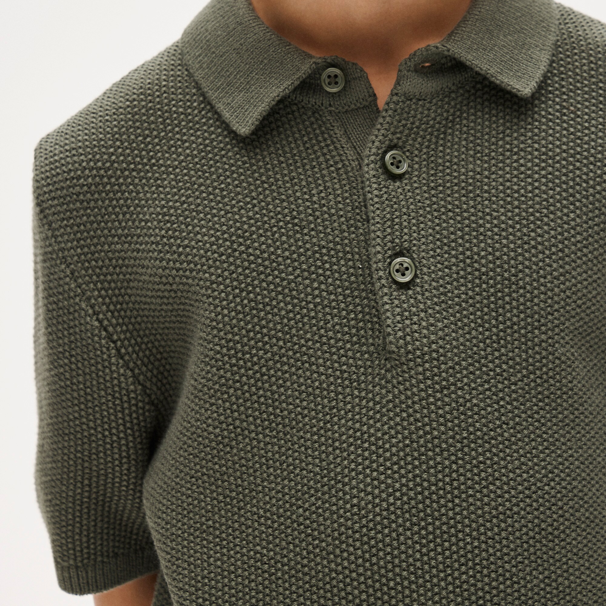 Kids' short-sleeve seed-stitch sweater-polo