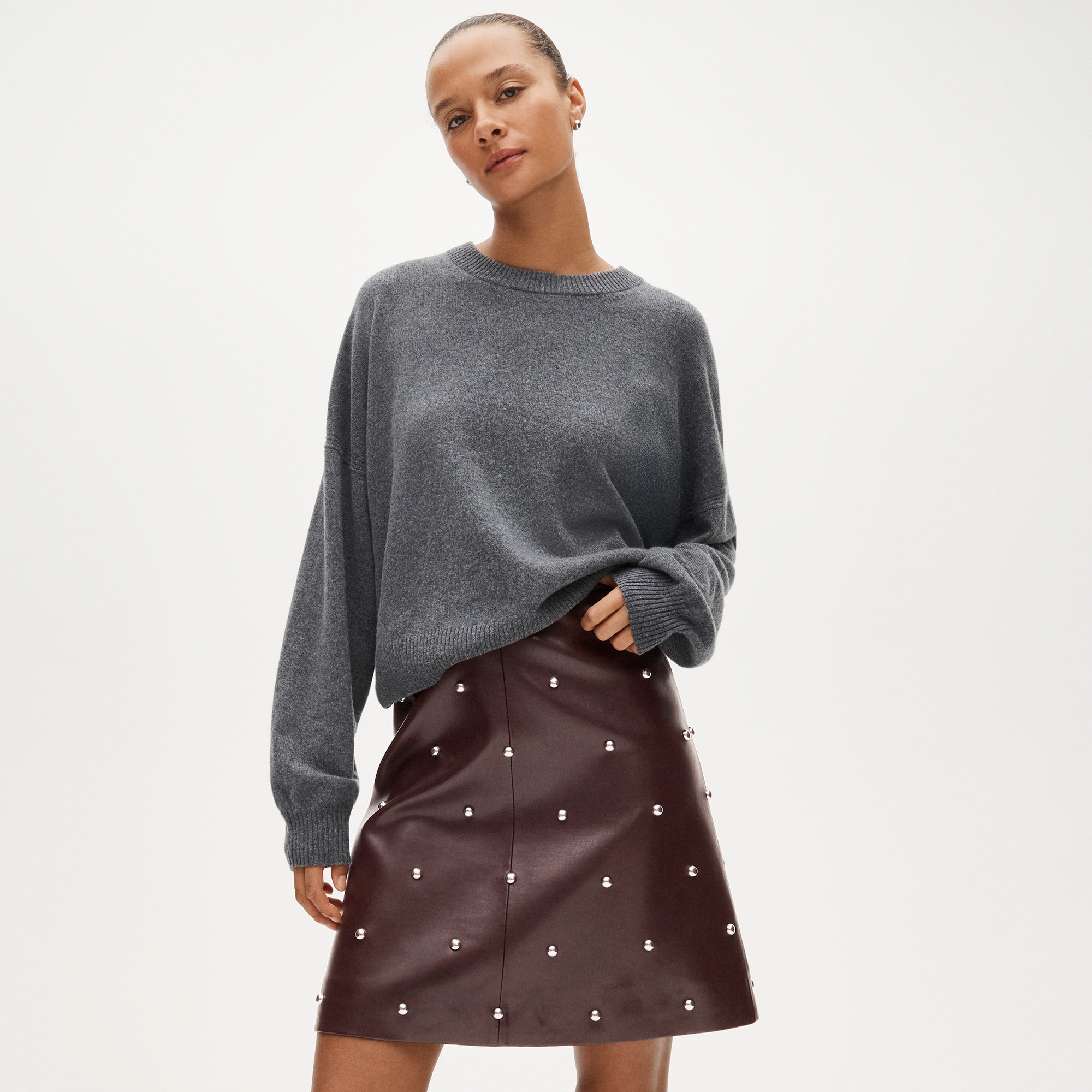 Collection Fairfax skirt in studded faux leather