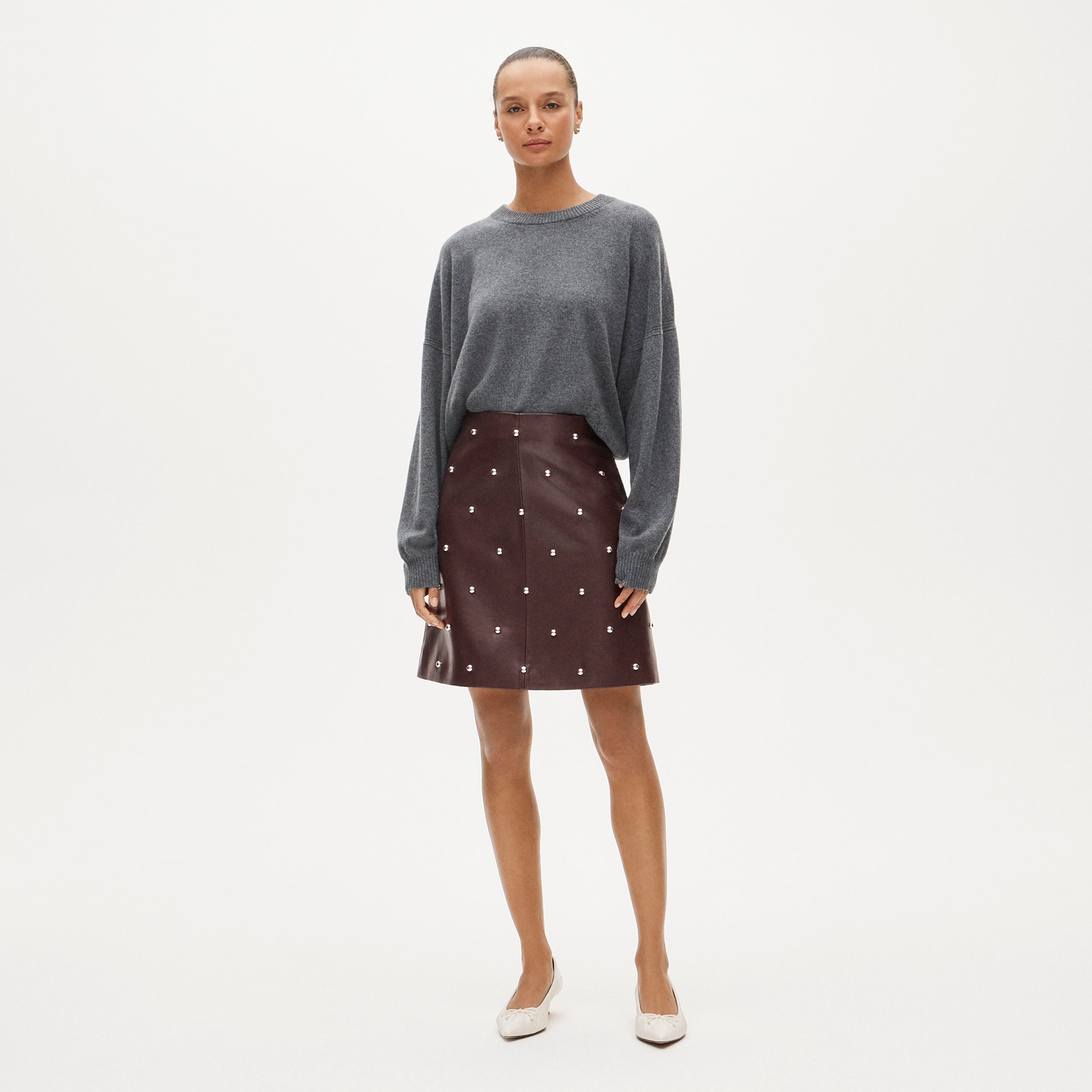 Collection Fairfax skirt in studded faux leather