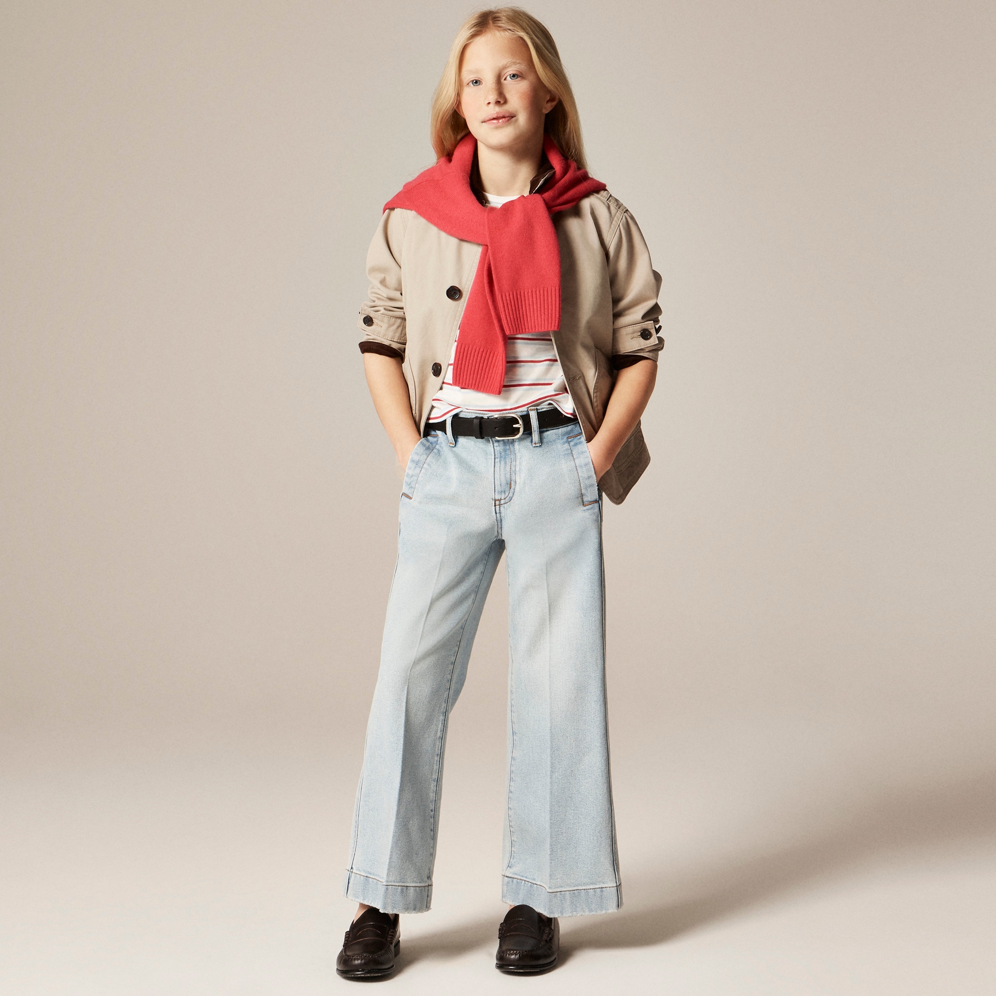 Girls' Sailor stretch denim trouser
