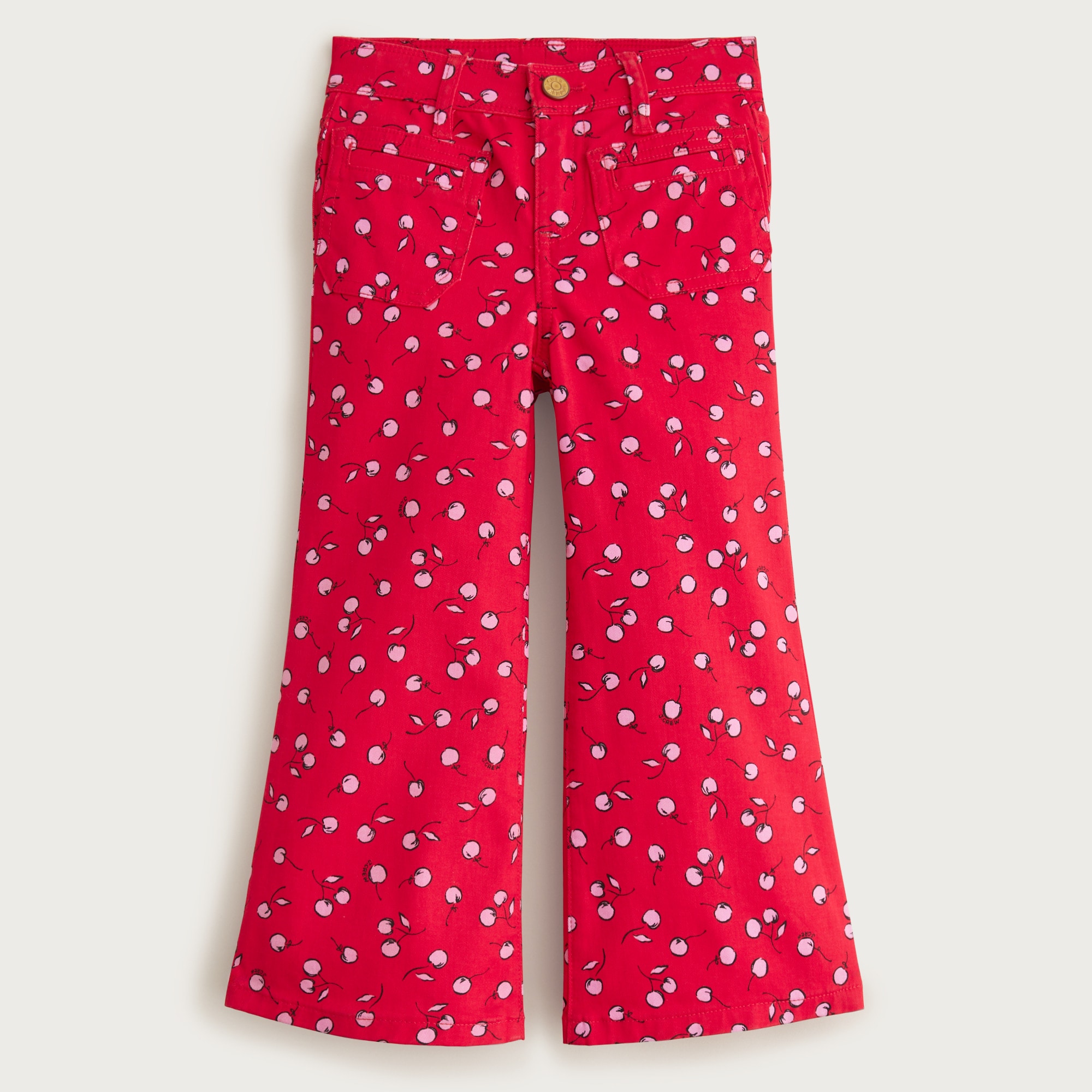 Girls' cherry chino trouser