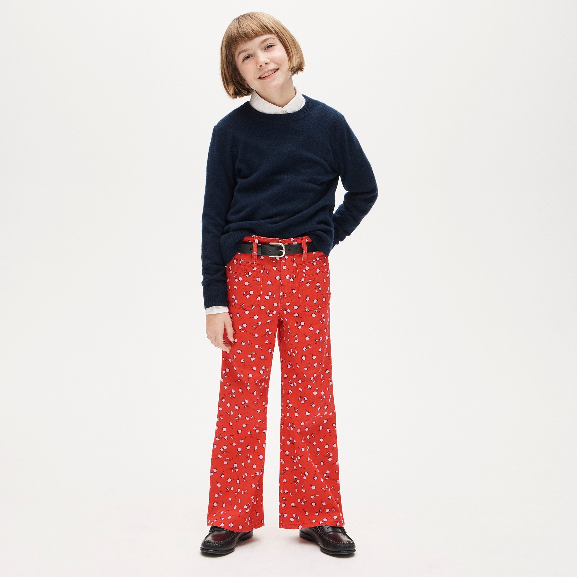  Girls' cherry chino trouser