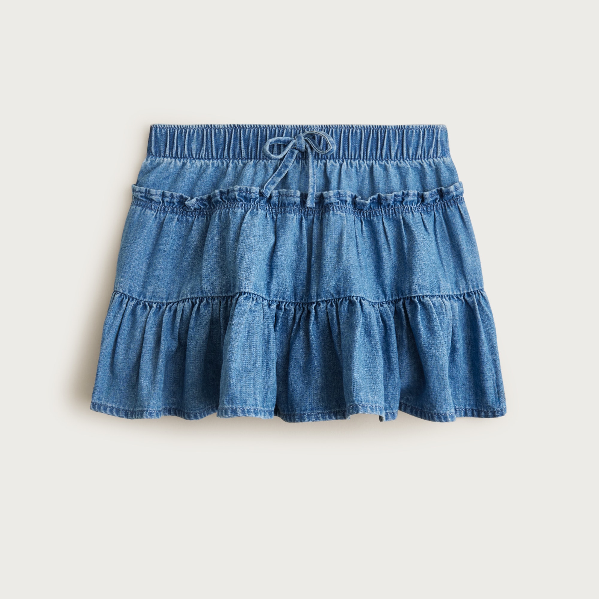 Girls' pull-on chambray skirt