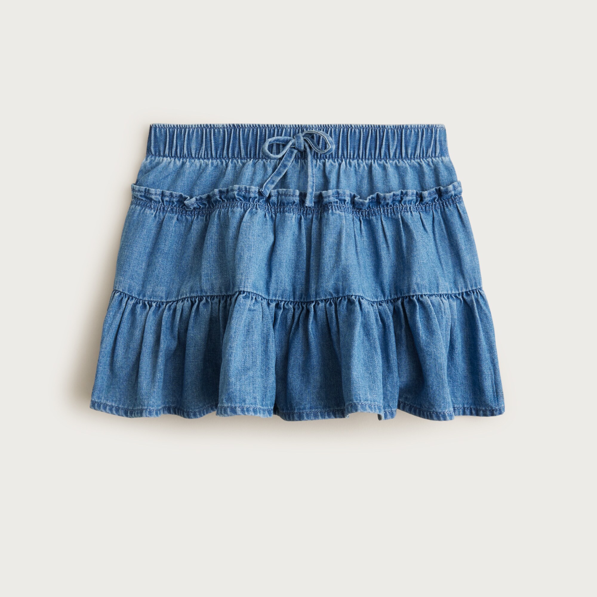 girls Girls' pull-on chambray skirt