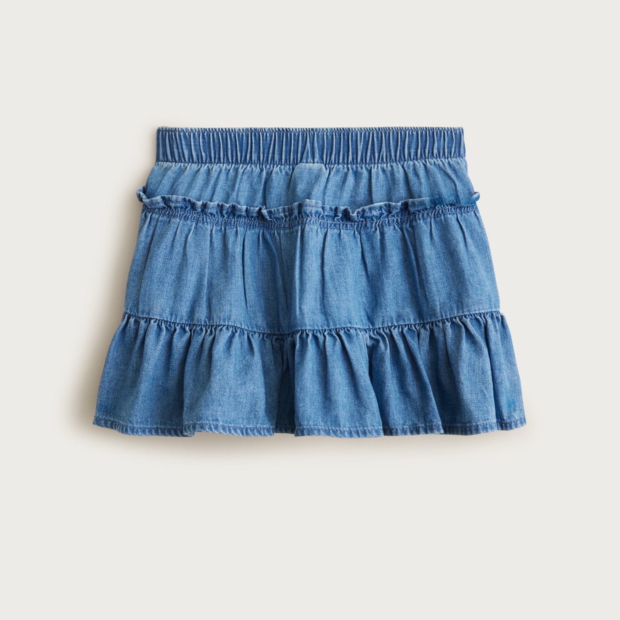 Girls' pull-on chambray skirt