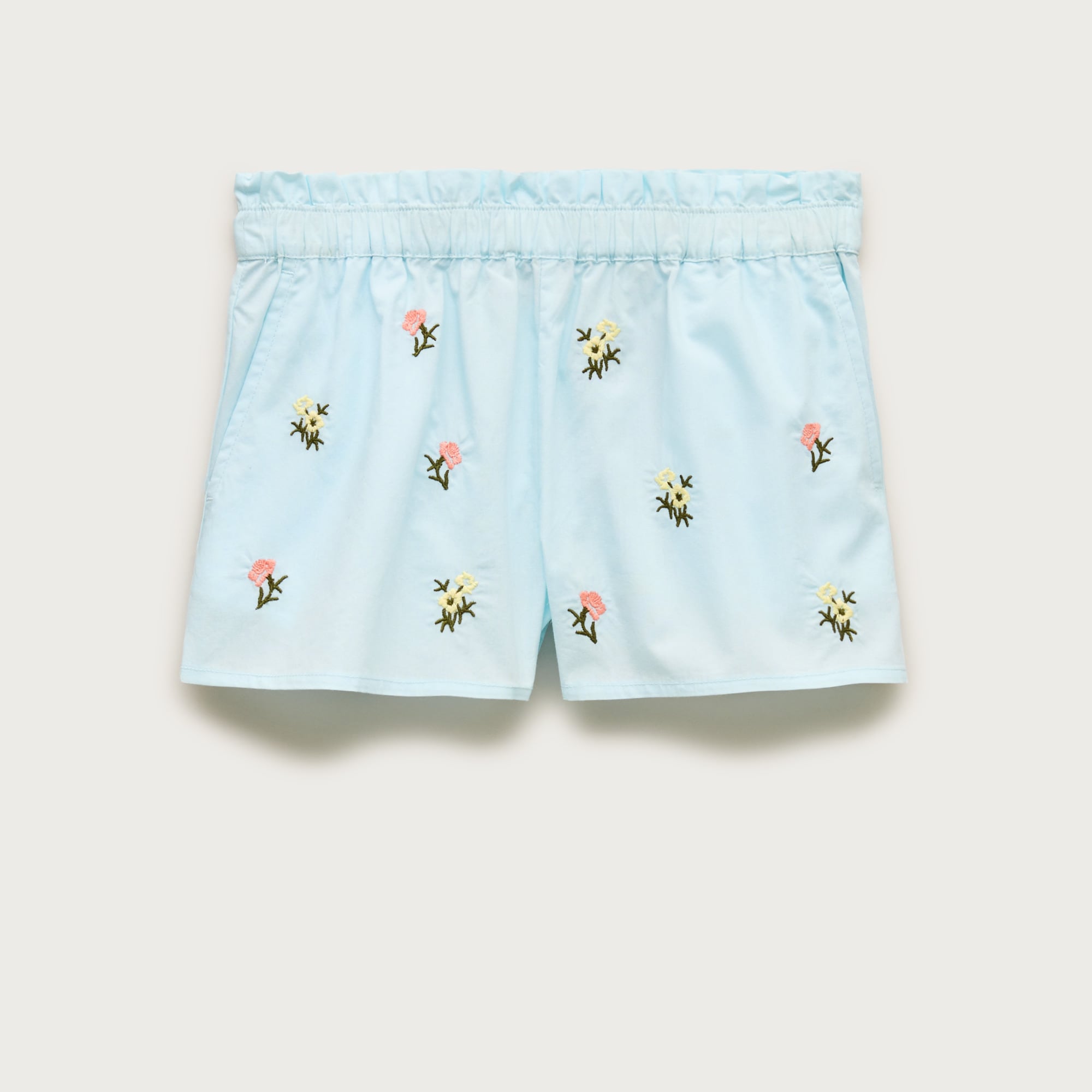 Girls' pull-on embroidered short