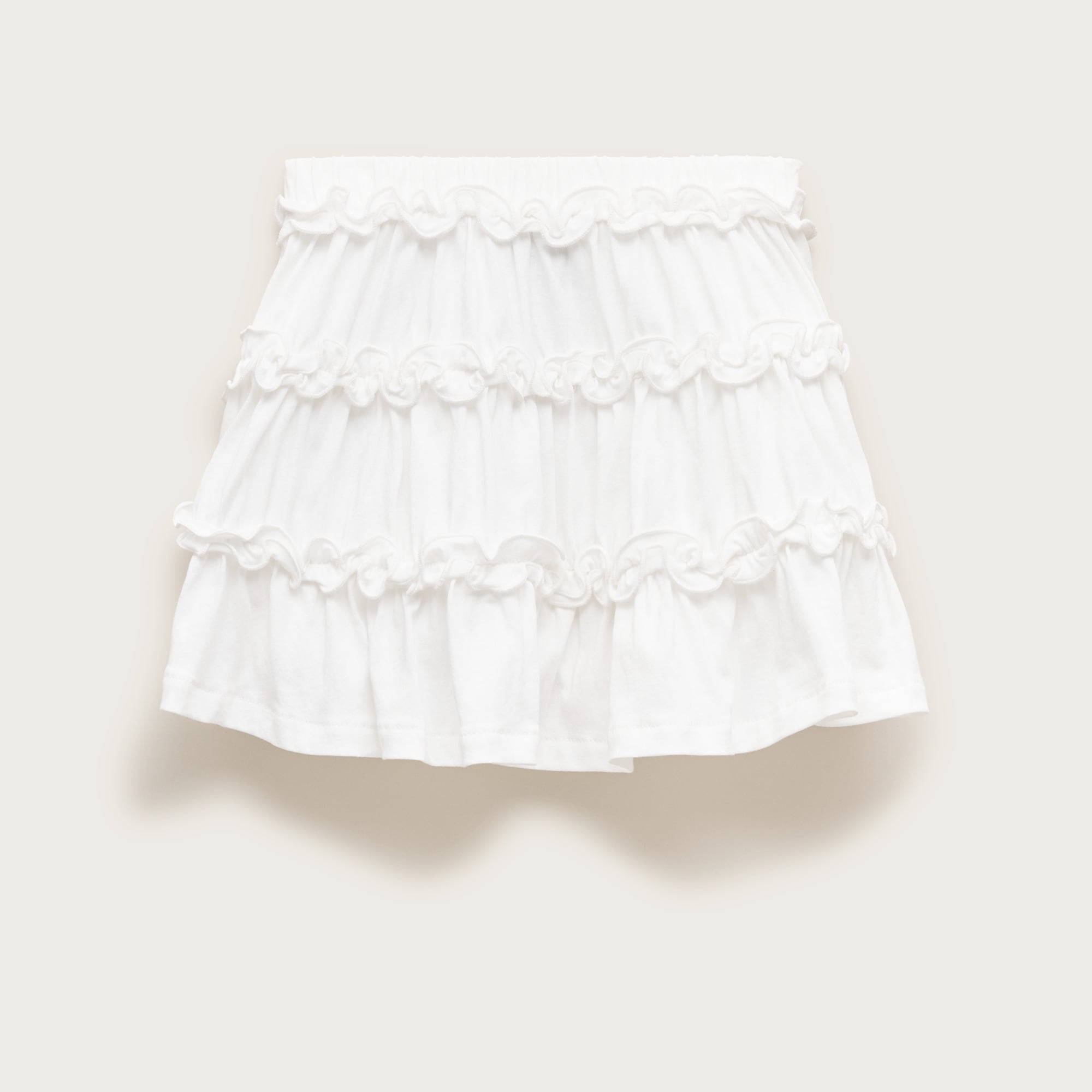 Girls' Tiered Lettuce-edge Skirt In Broken-in-jersey For Girls | J