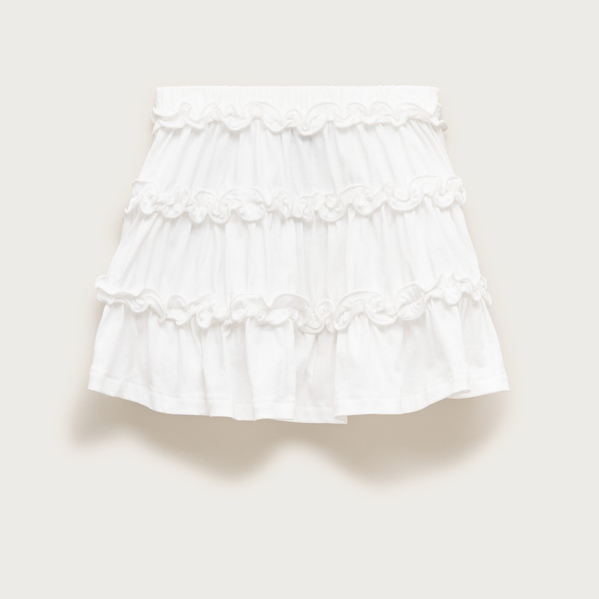 girls Girls' tiered lettuce-edge skirt in broken-in-jersey