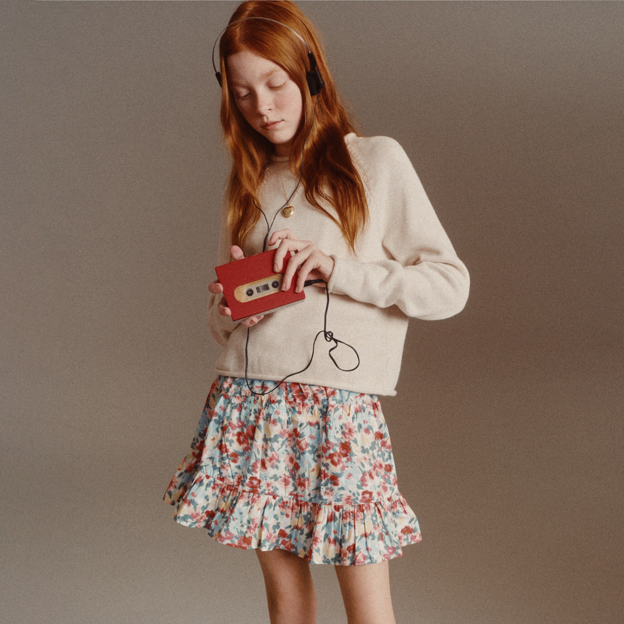  Girls' tiered skirt in floral