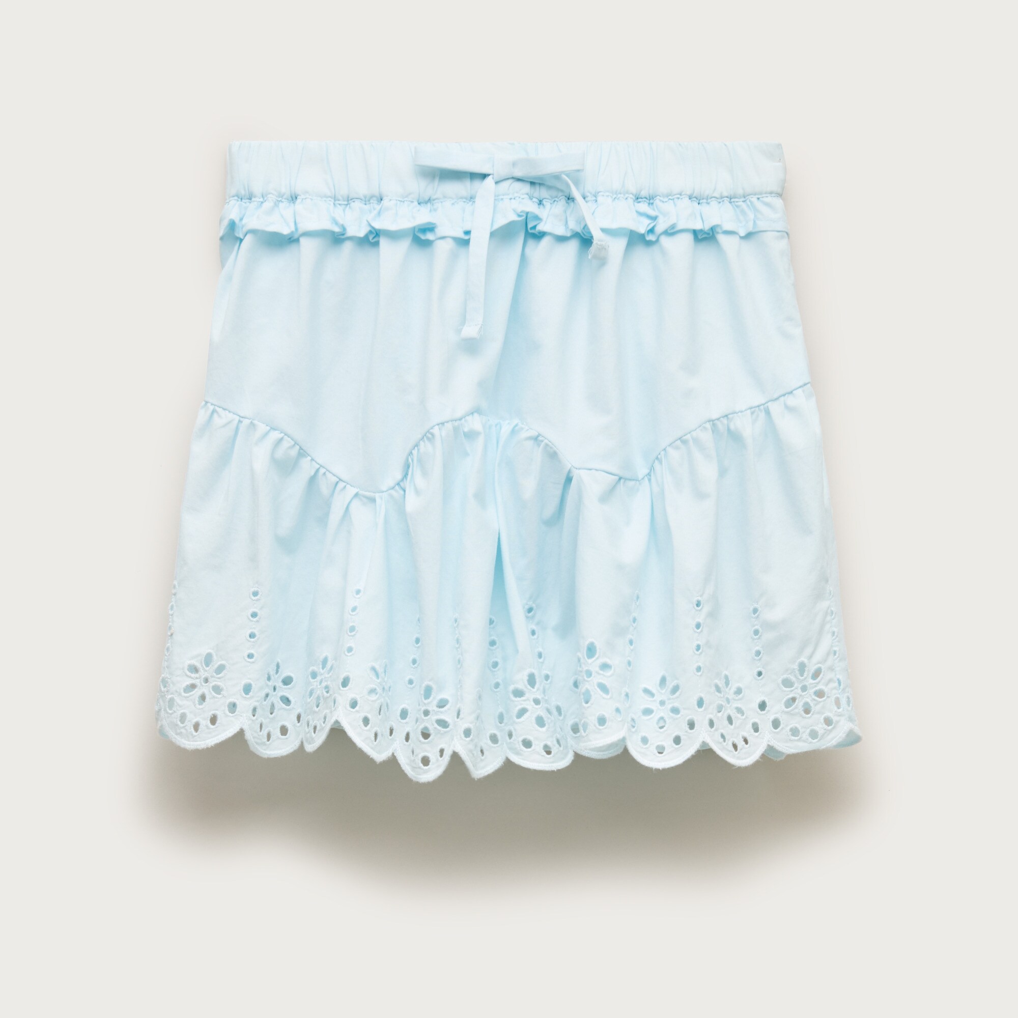 Girls' eyelet-trim skirt