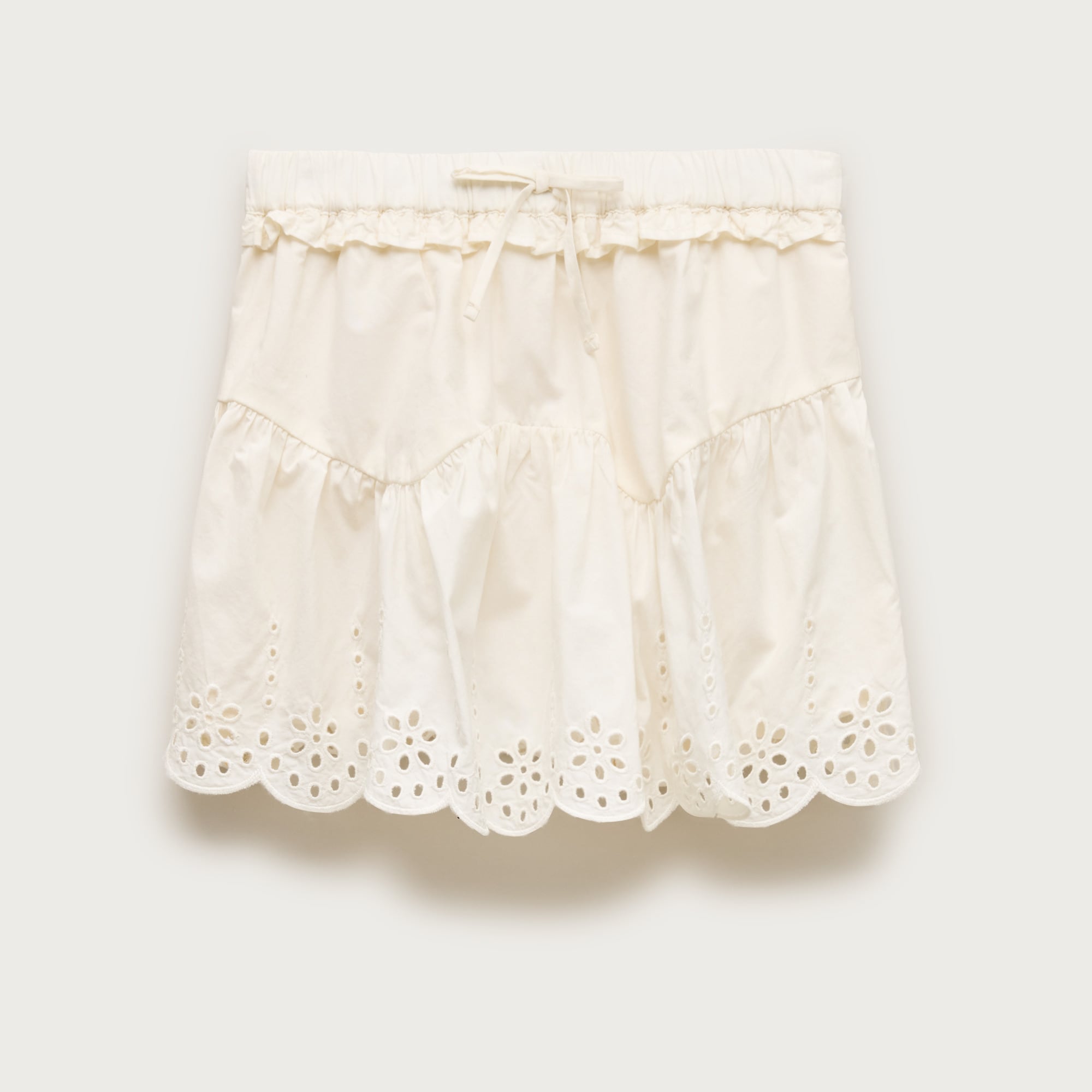 Girls' eyelet-trim skirt