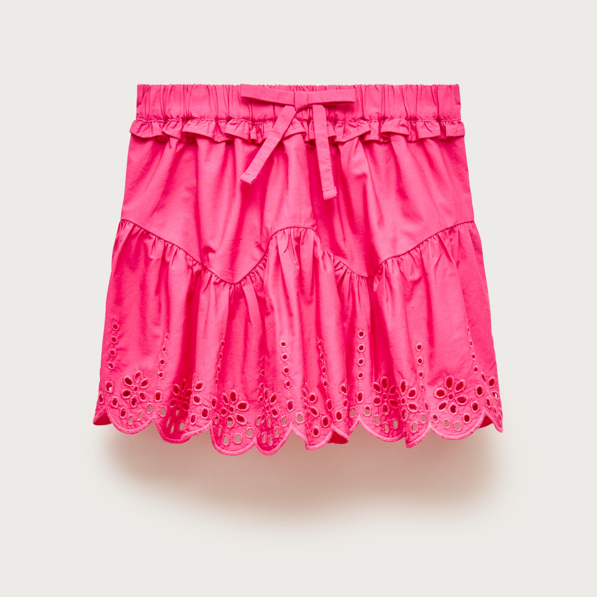 Girls' eyelet-trim skirt