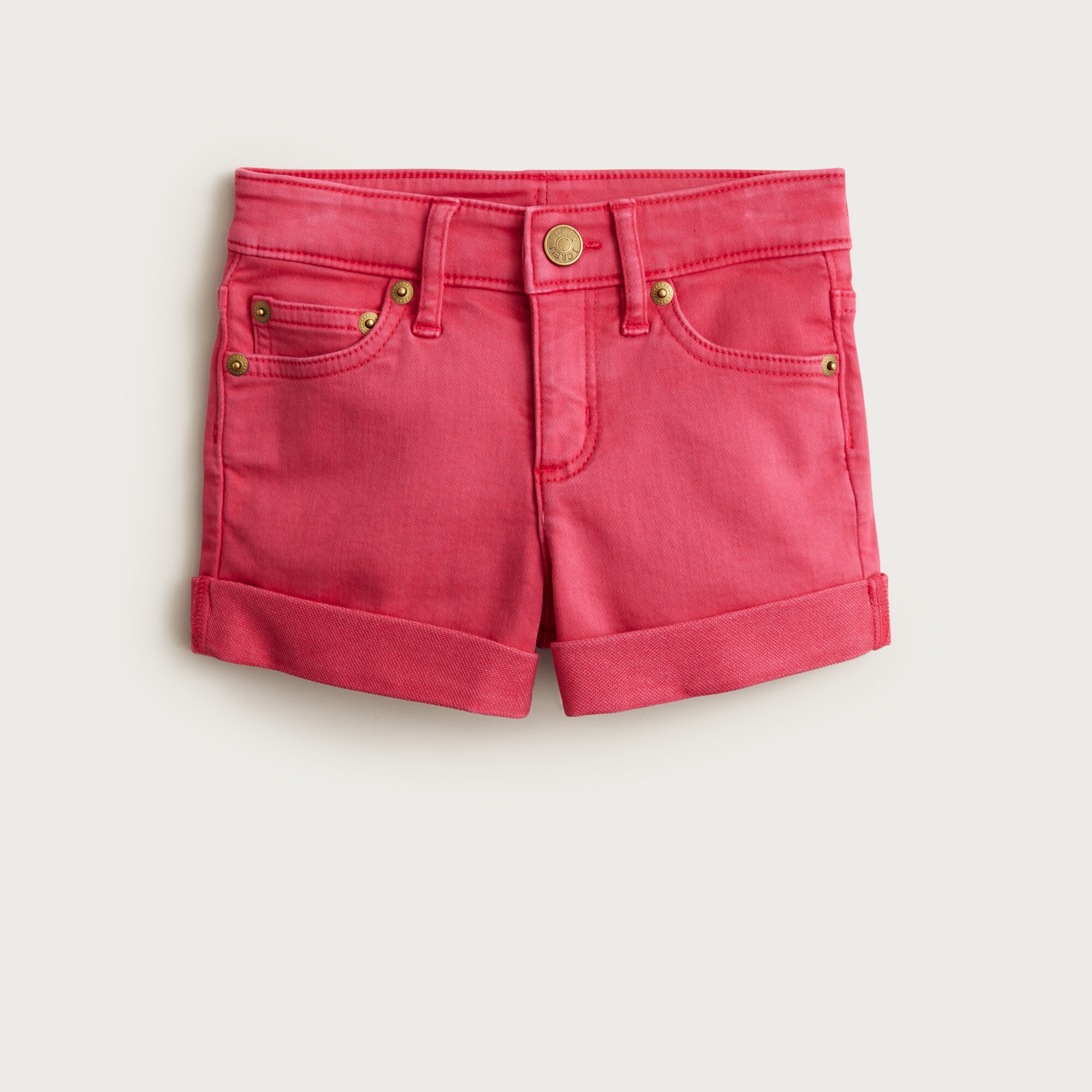  Girls' garment-dyed stretch denim short