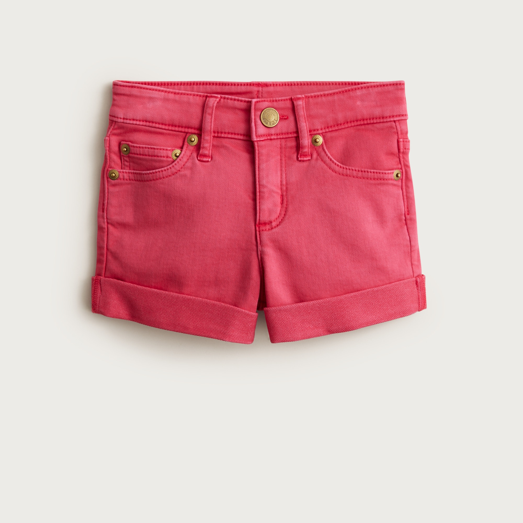 Girls' garment-dyed stretch denim short