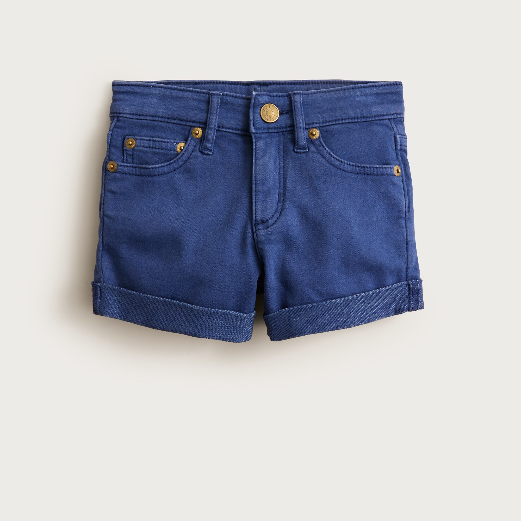 Girls' garment-dyed stretch denim short
