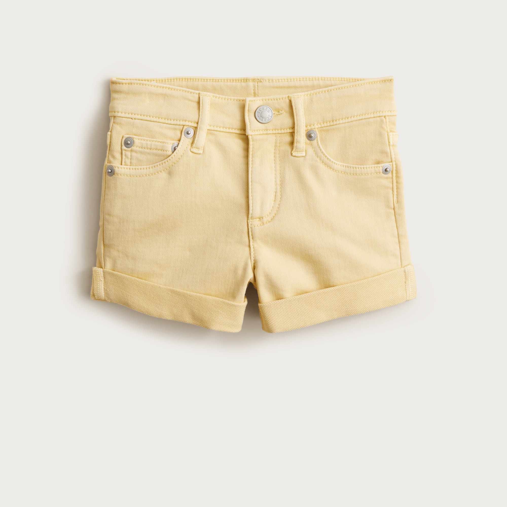 Girls' garment-dyed stretch denim short