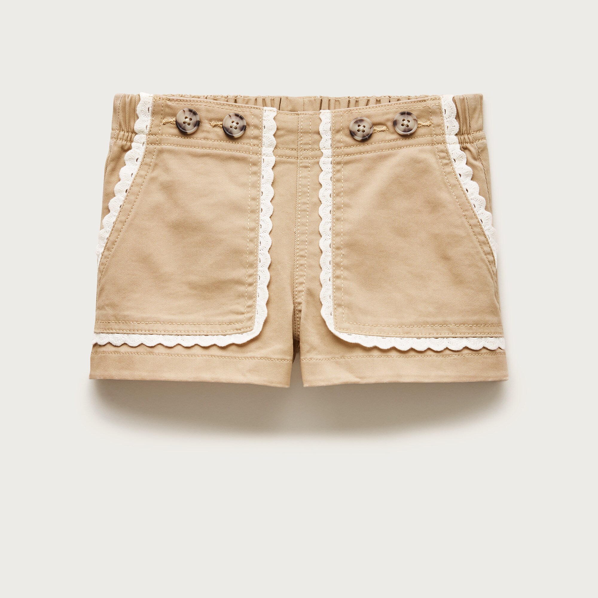 Girls' Lace-trim Utility Chino Short For Girls | J.Crew