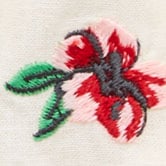 Girls' embroidered flower short in linen blend IVORY