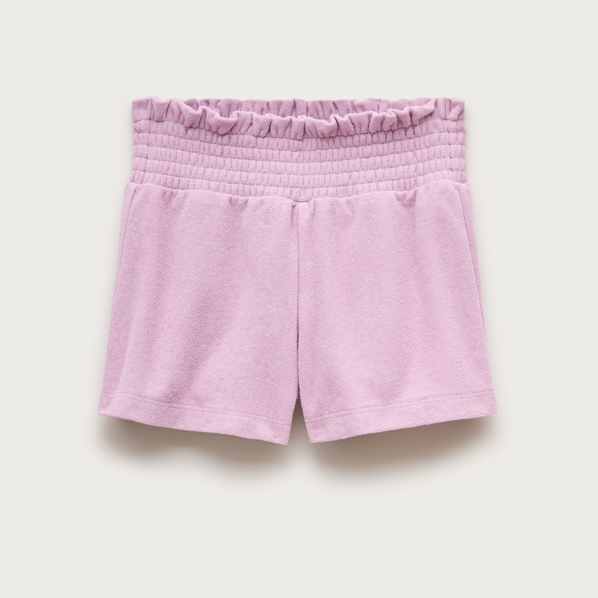 Girls' smocked short in towel terry