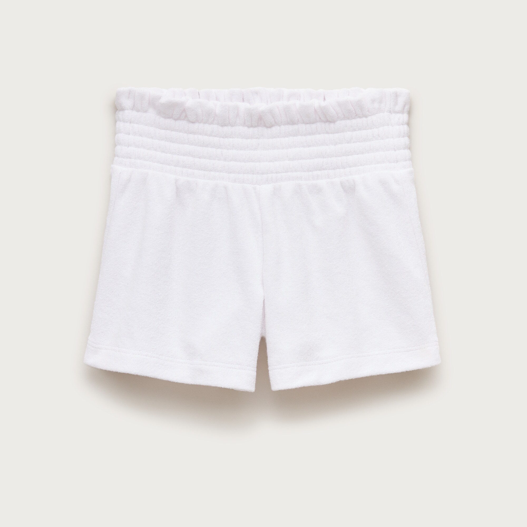 Girls' smocked short in towel terry