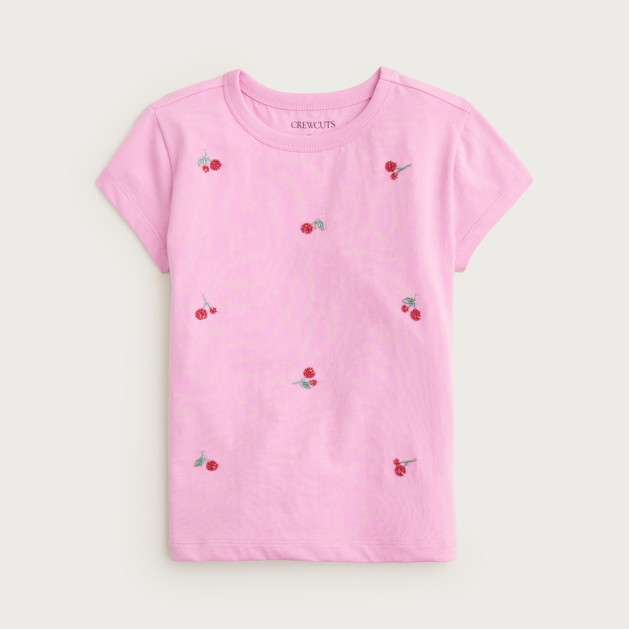 Girls' beaded cherry T-shirt
