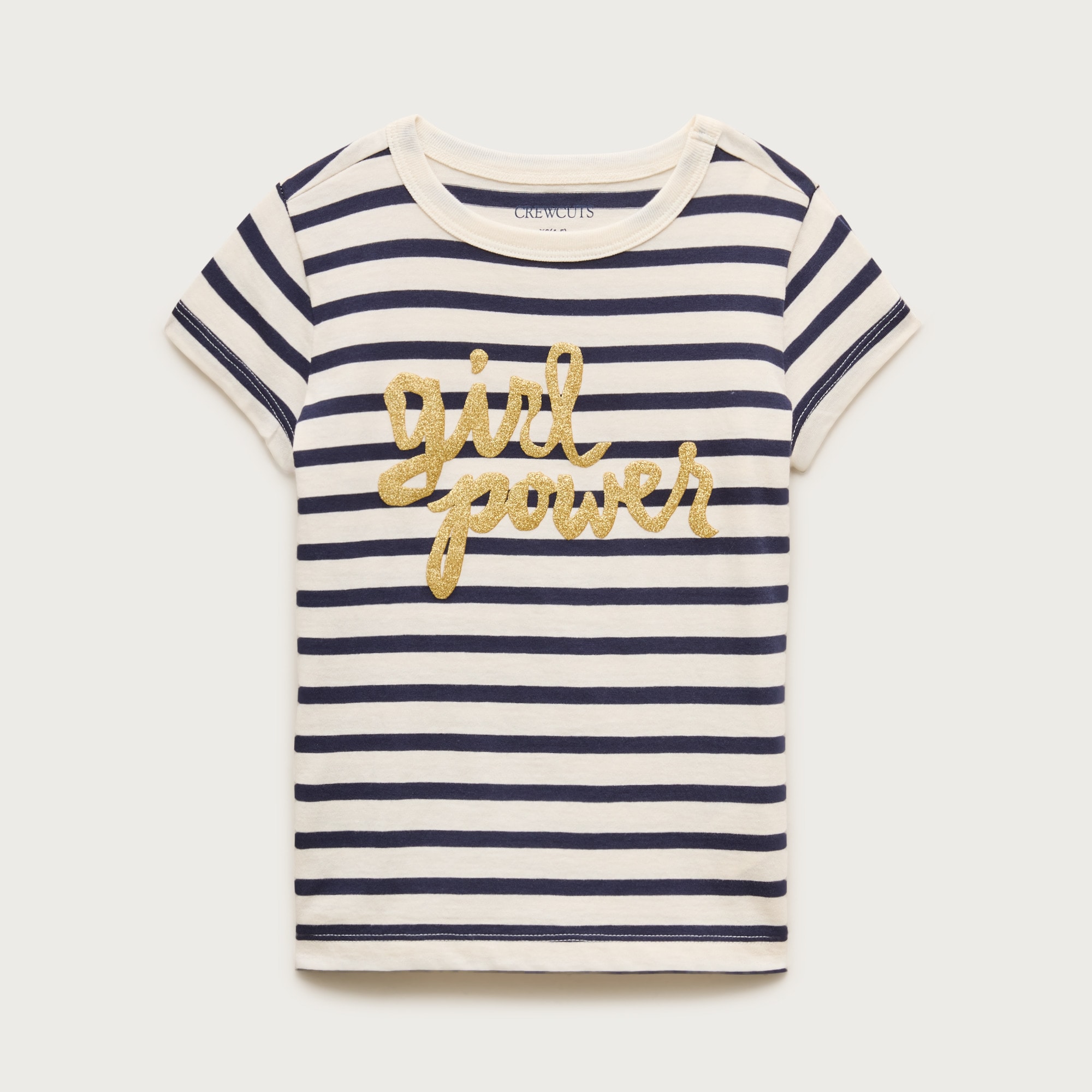 Girls' short-sleeve "girl power" graphic T-shirt with glitter from J.Crew - $16.50