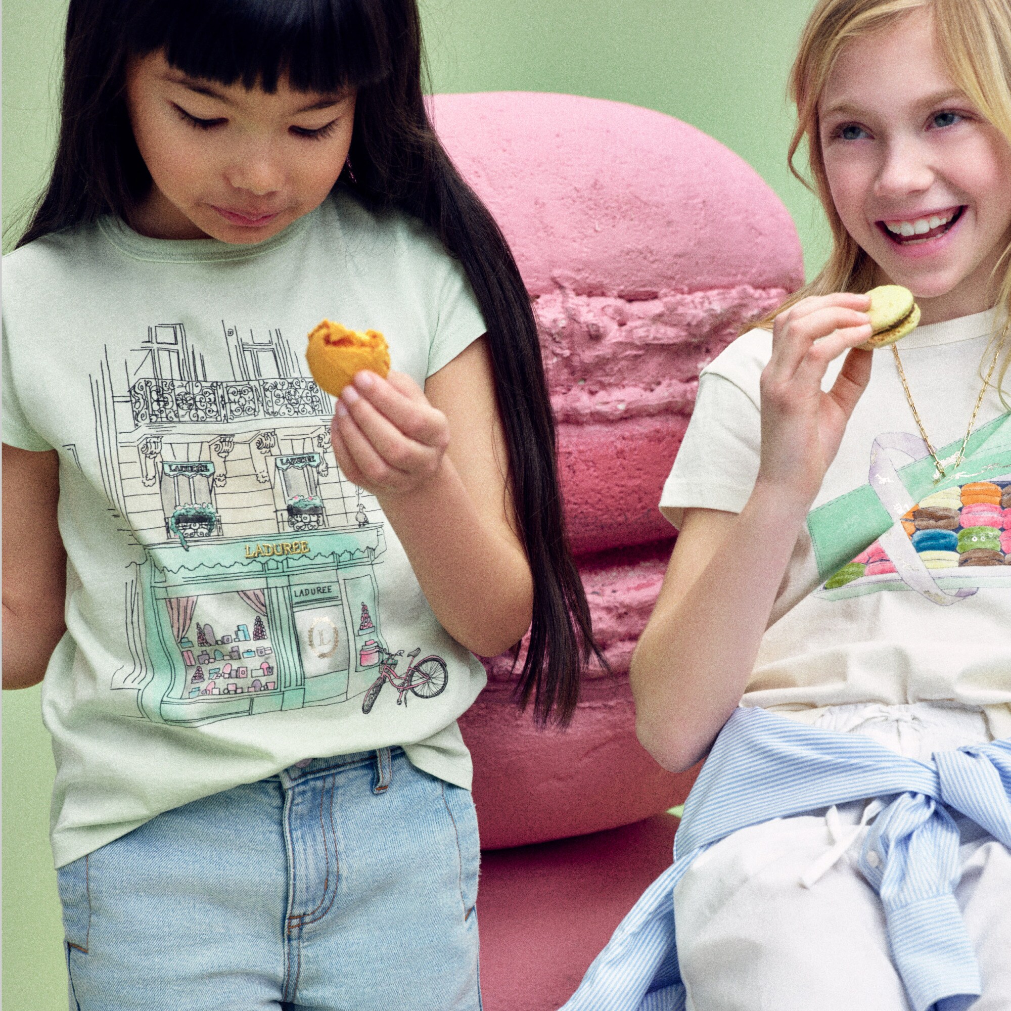 LADURÉE X Crewcuts girls' storefront graphic T-shirt