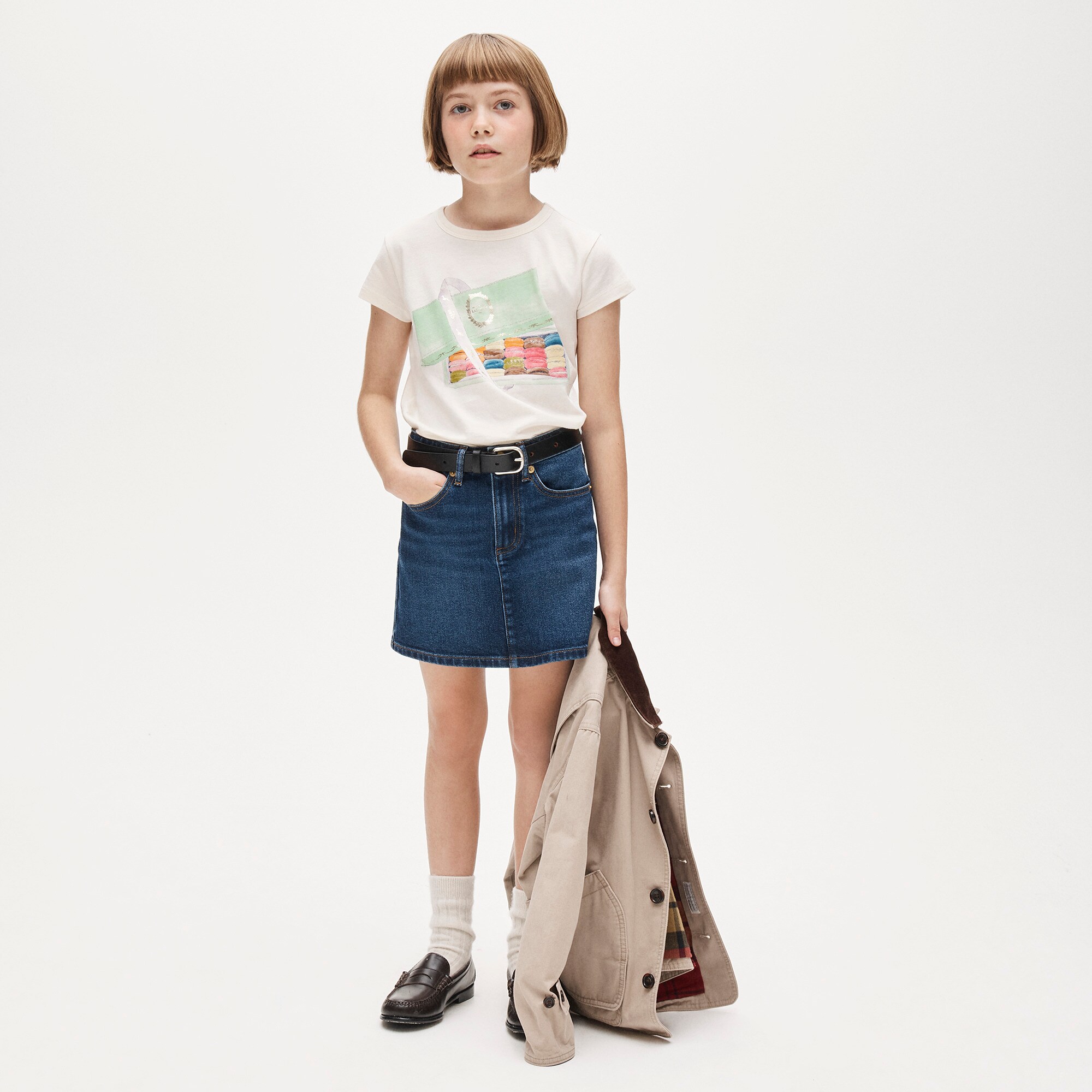 LADURÉE X Crewcuts girls' macaron graphic T-shirt with sequins