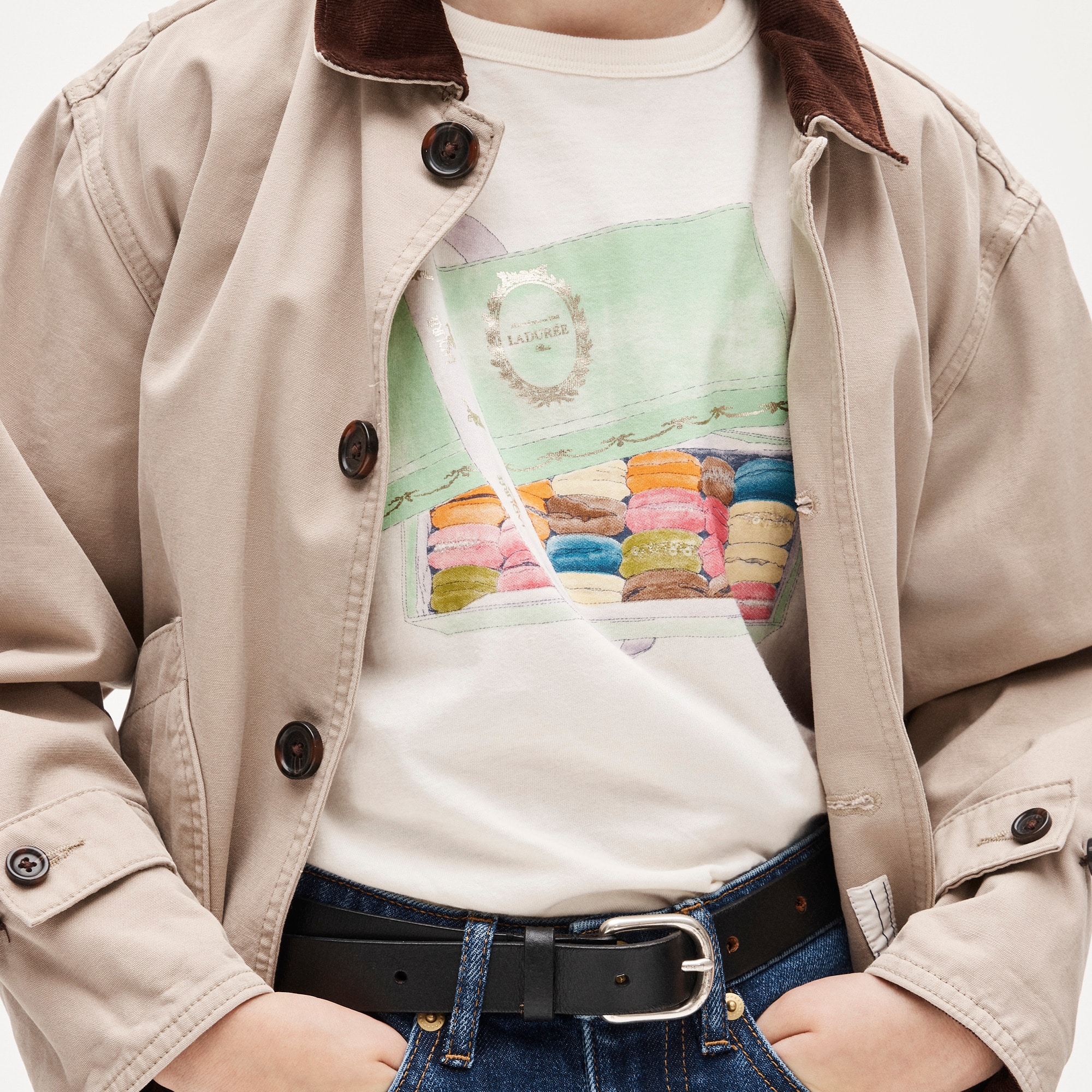 LADURÉE X Crewcuts girls' macaron graphic T-shirt with sequins