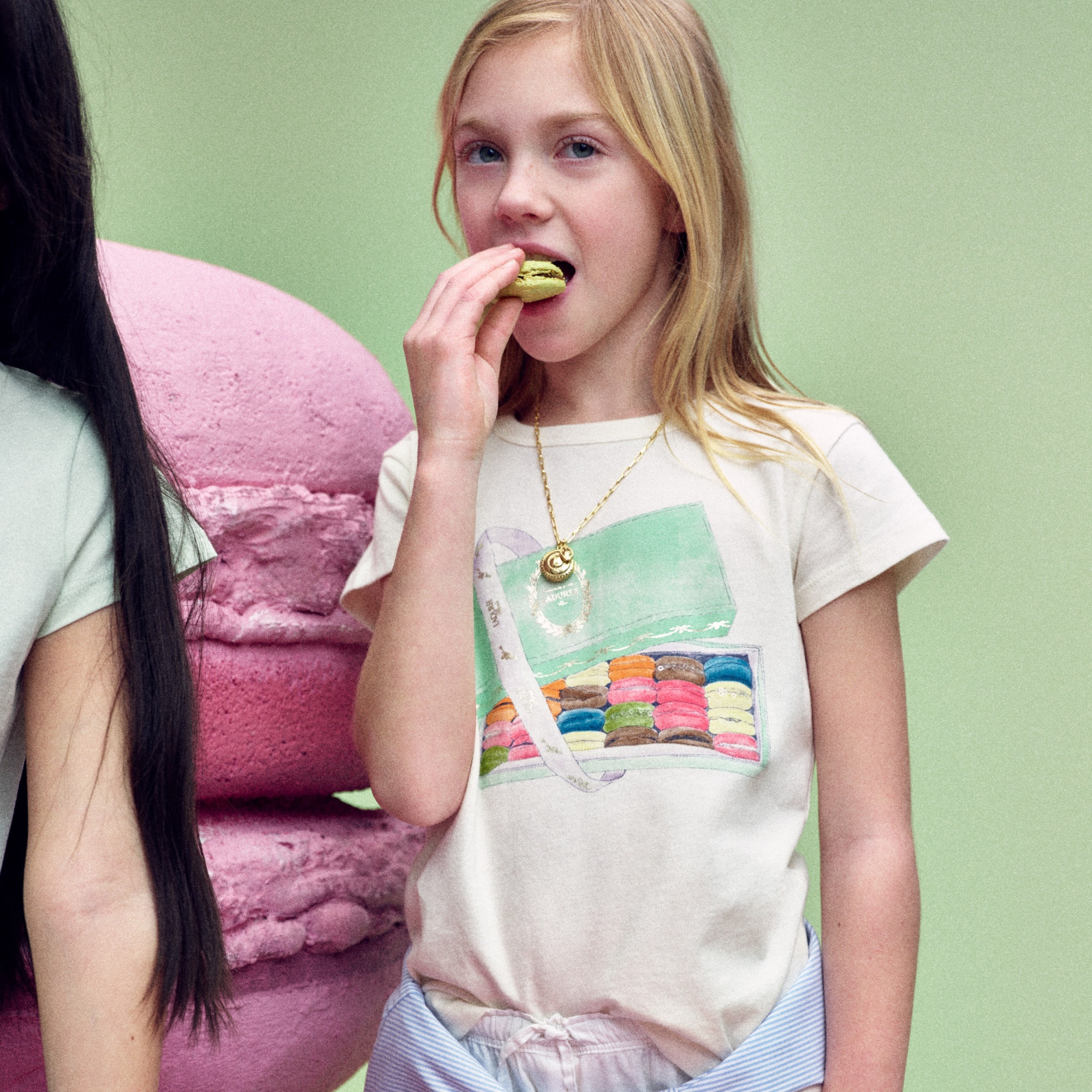 LADURÉE X Crewcuts Girls' Macaron Graphic T-shirt With Sequins For