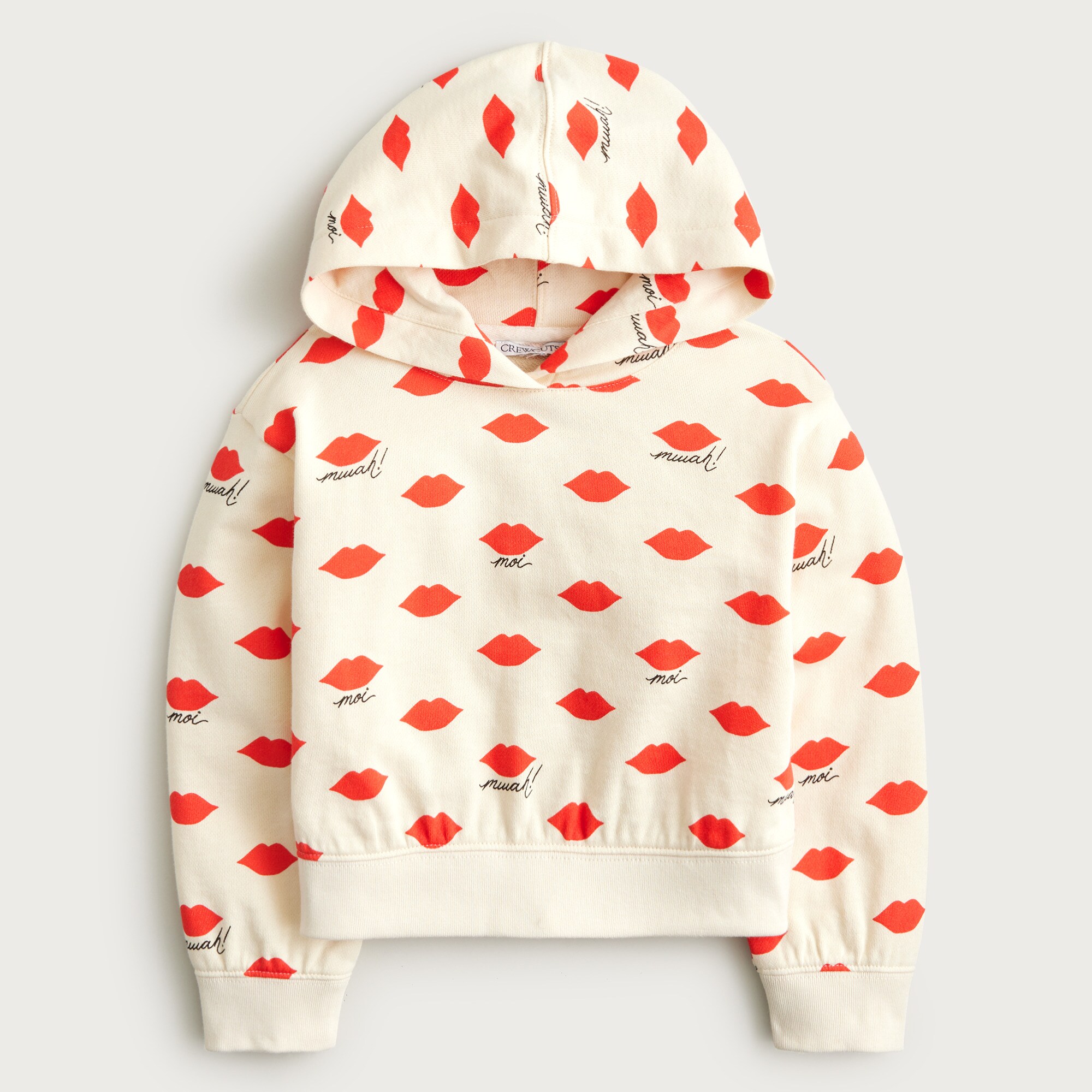  Girls' printed crewneck hoodie