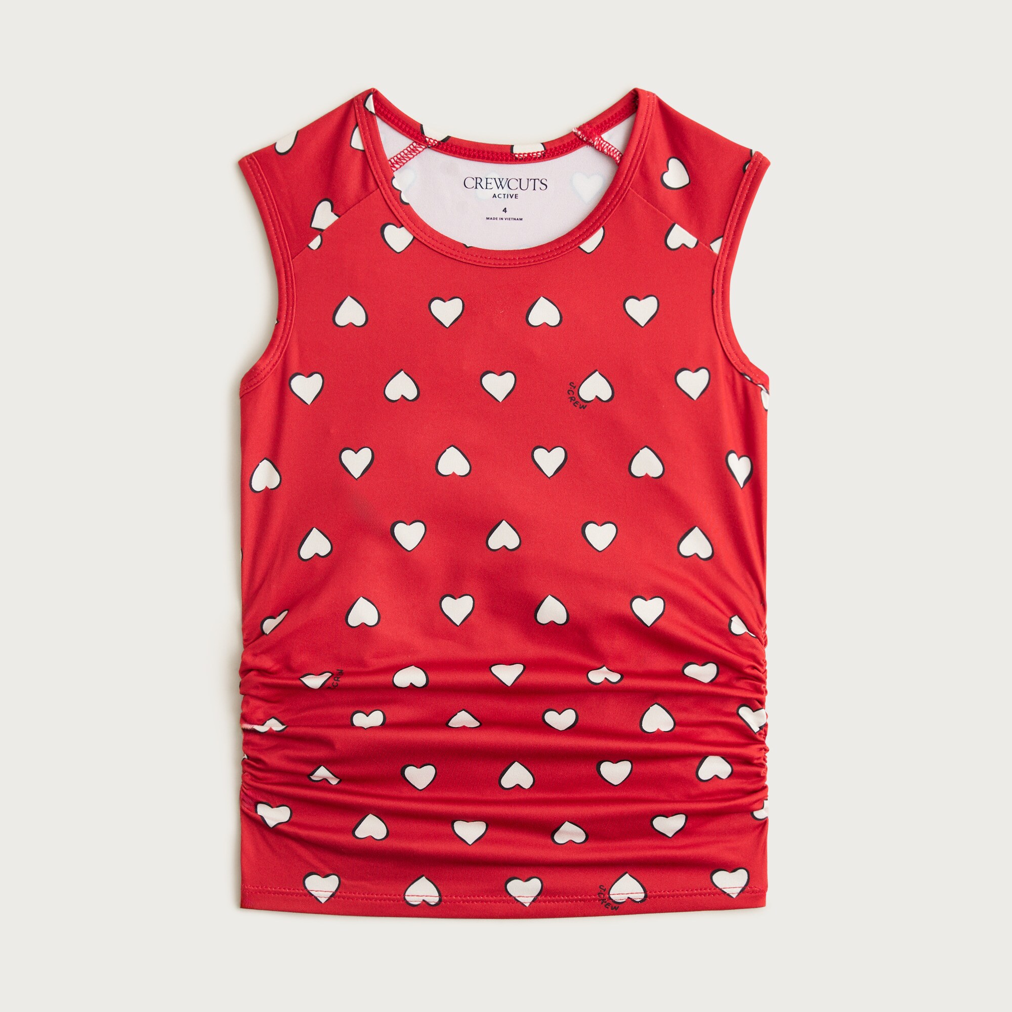 Girls' ruched active tank in performance jersey