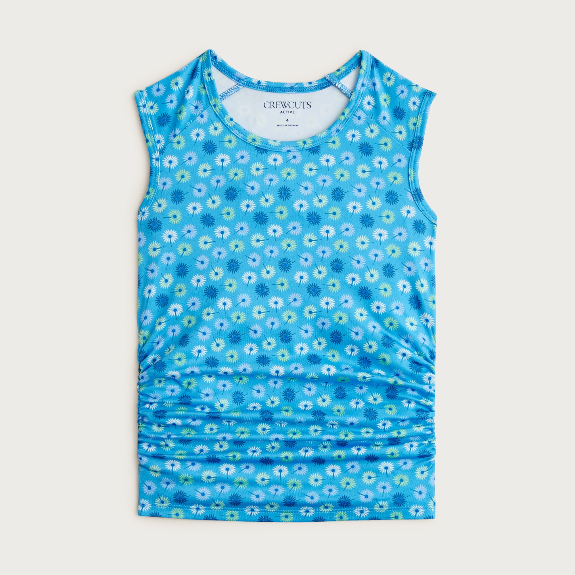 Girls' ruched tank in performance jersey