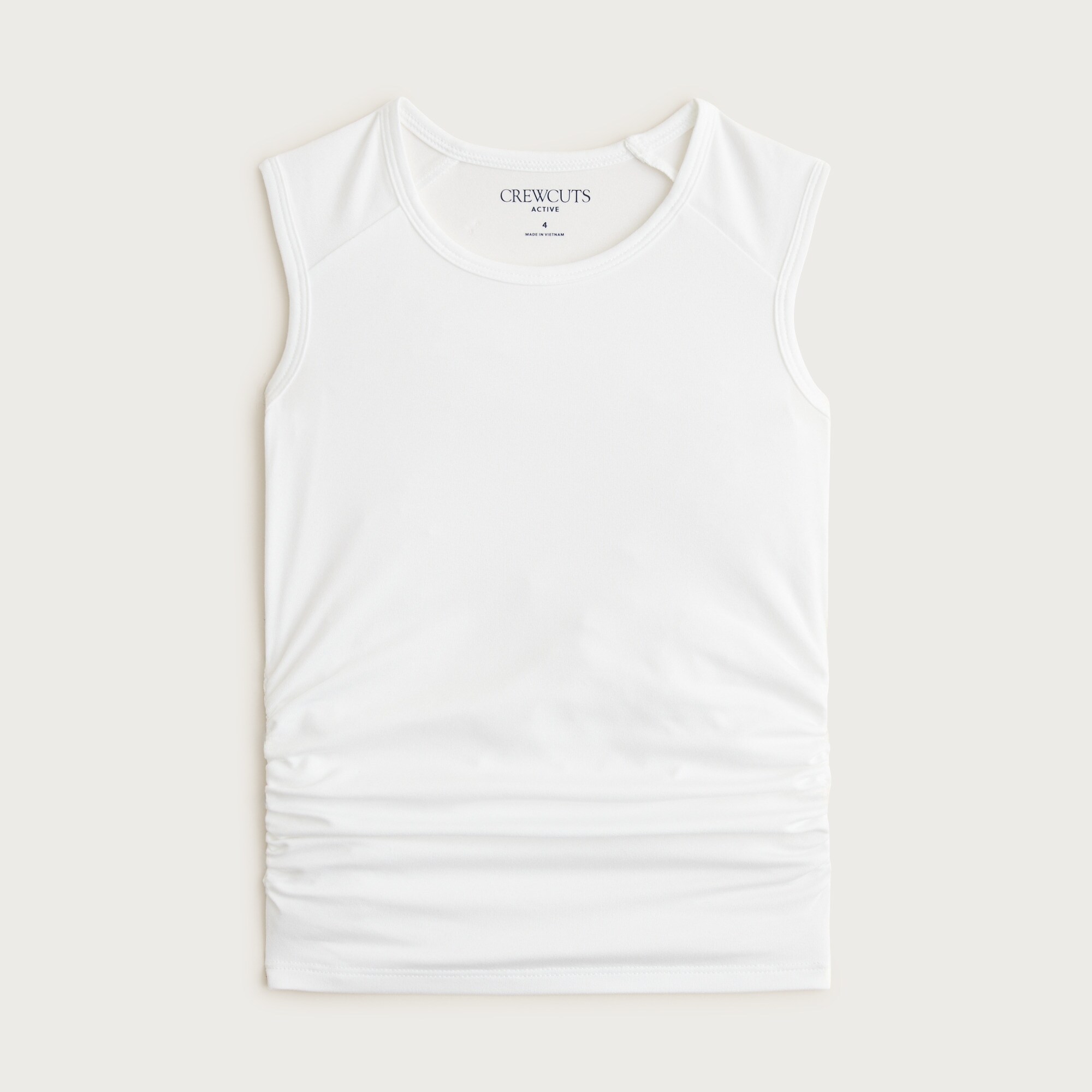 Girls' ruched tank top in performance jersey