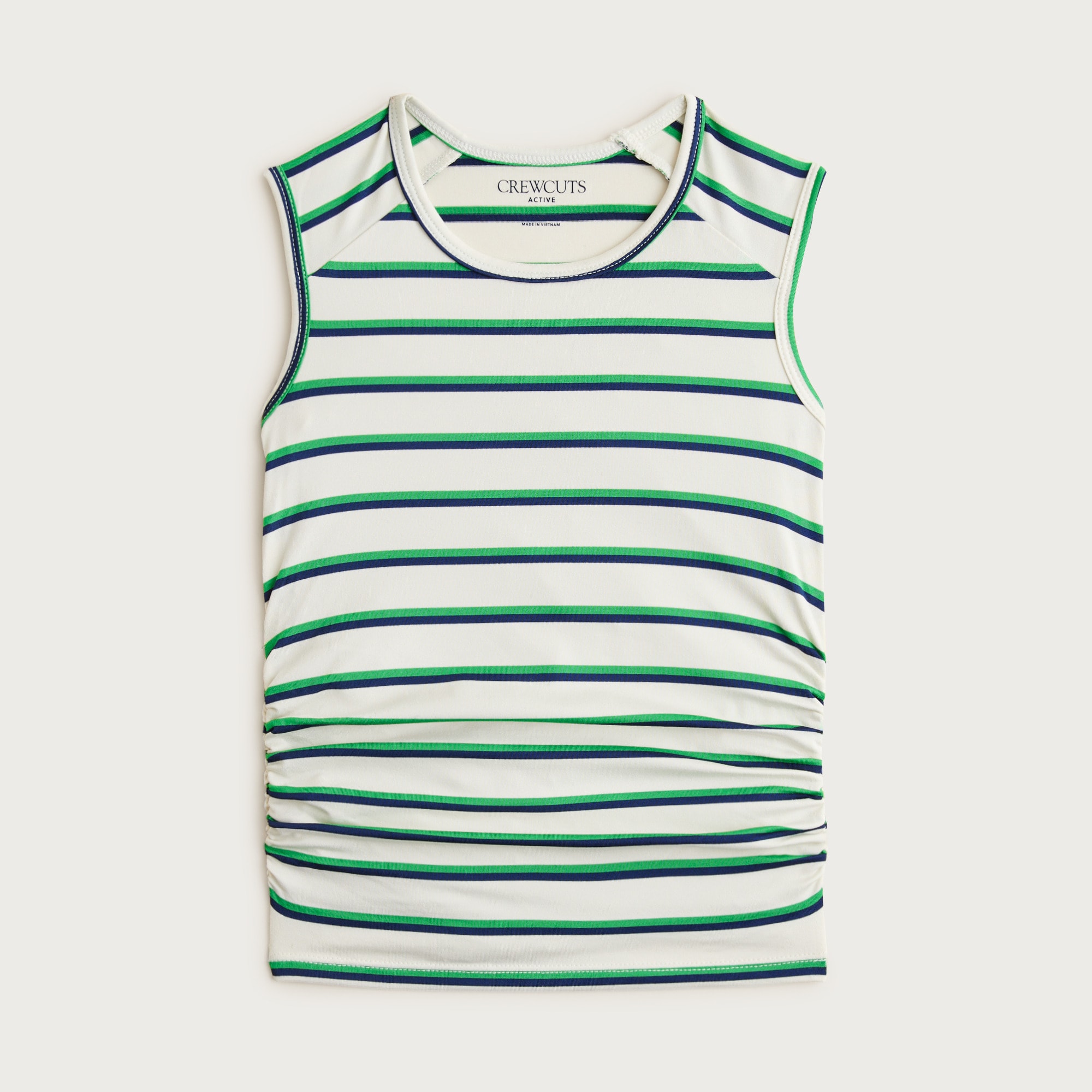 Girls' ruched tank top in performance jersey