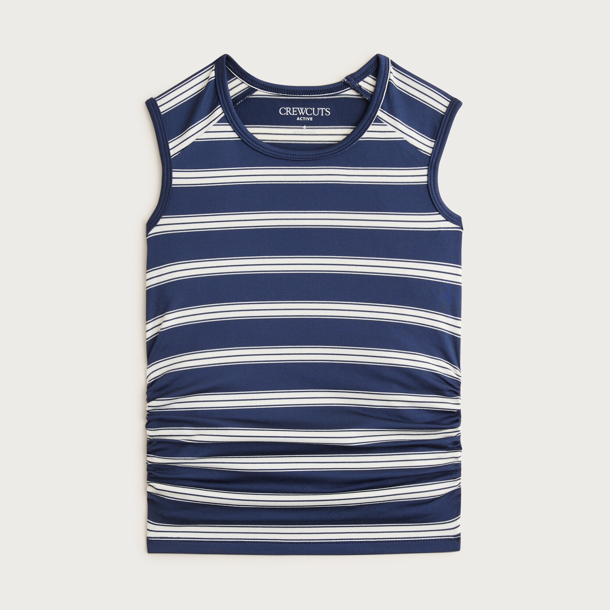 Girls' ruched tank top in performance jersey