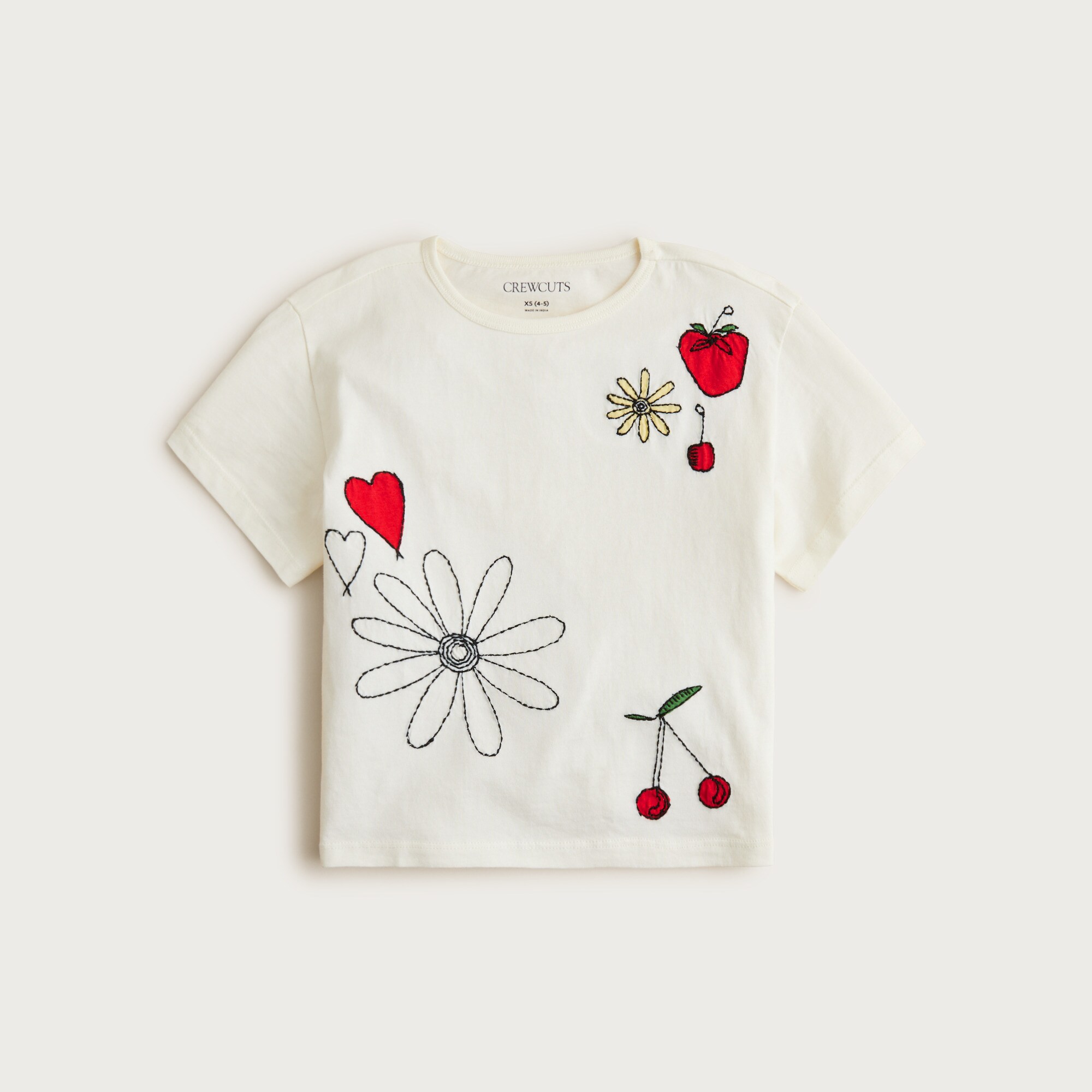 Girls' everyday T-shirt with embroidery
