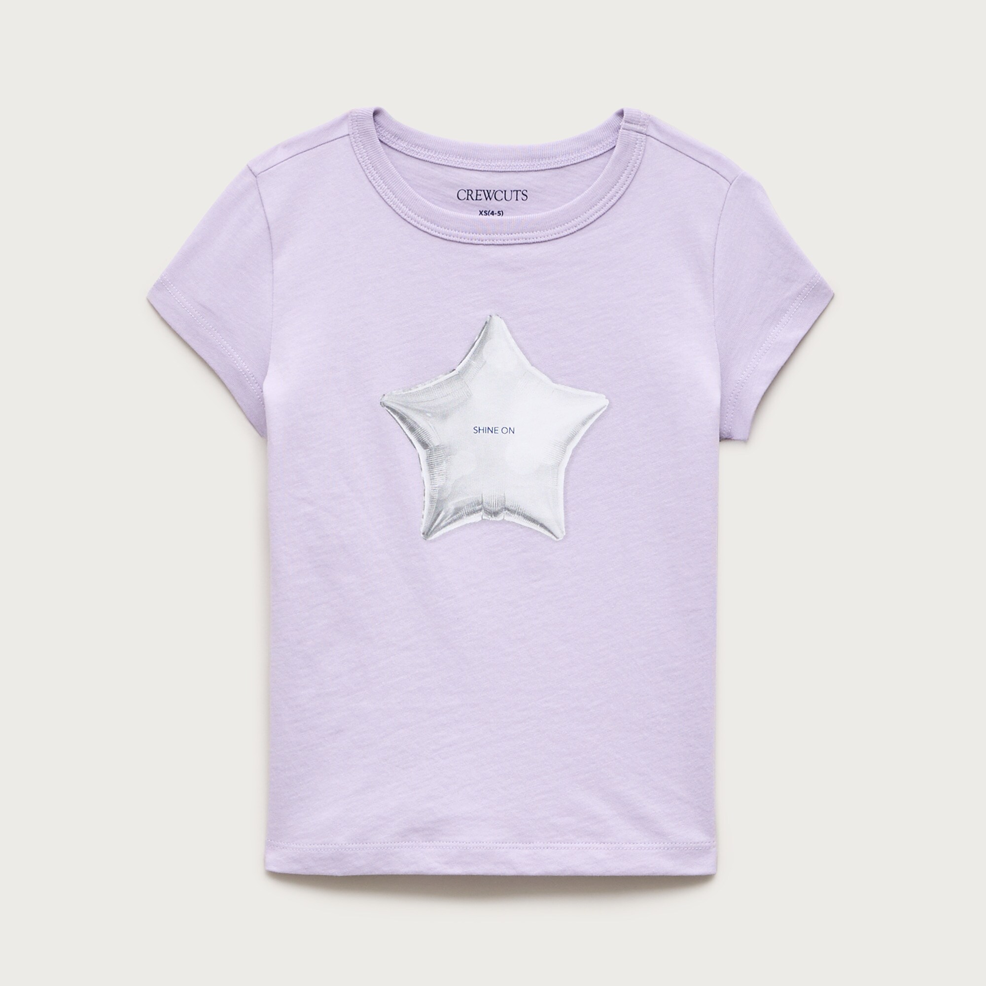 Girls' short-sleeve star balloon graphic T-shirt