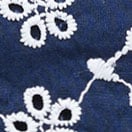 Girls' embroidered cross-back shell top WHITE ON OXBOW BLUE EYE