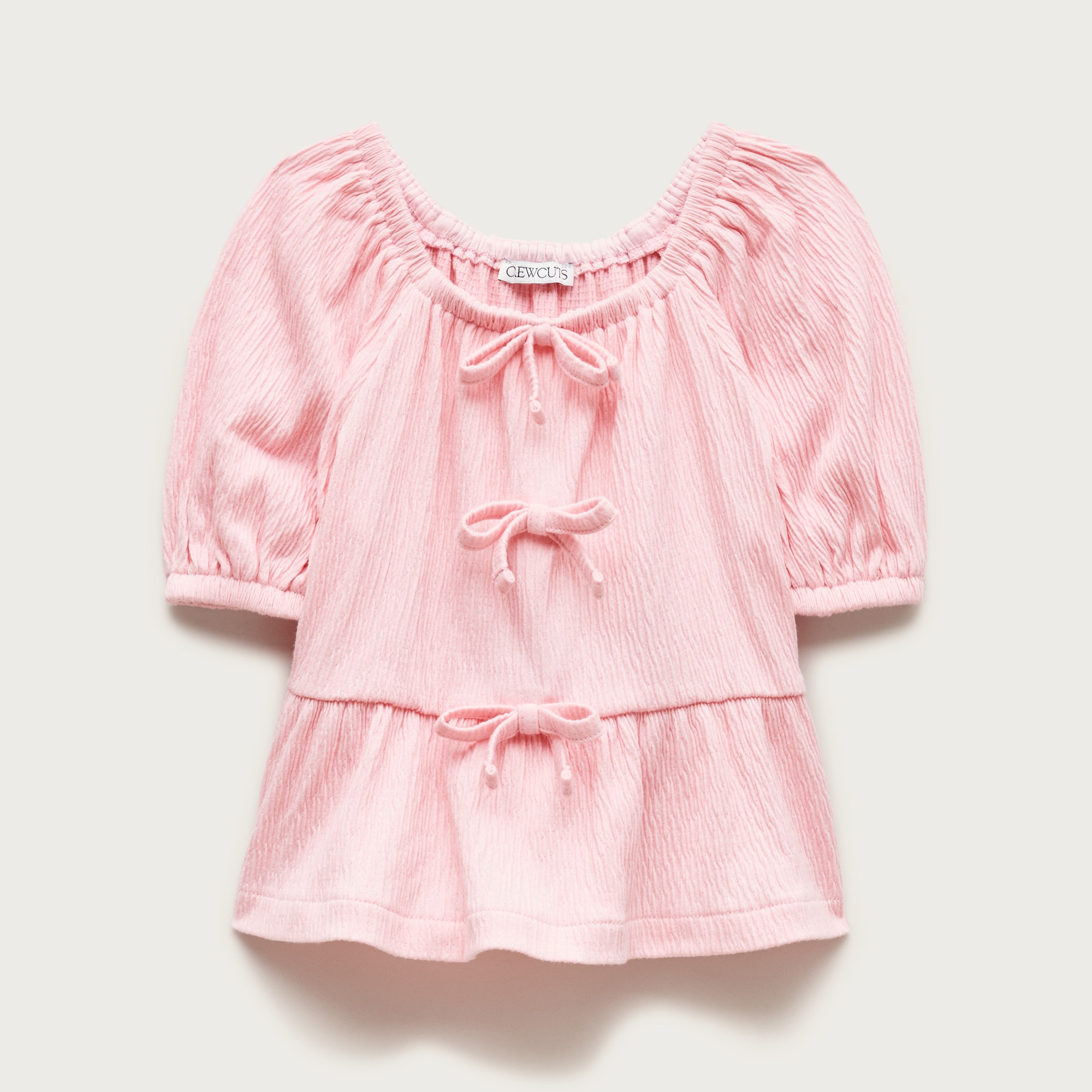 Girls' Puff-sleeve Top In Crinkle Jersey For Girls | J.Crew