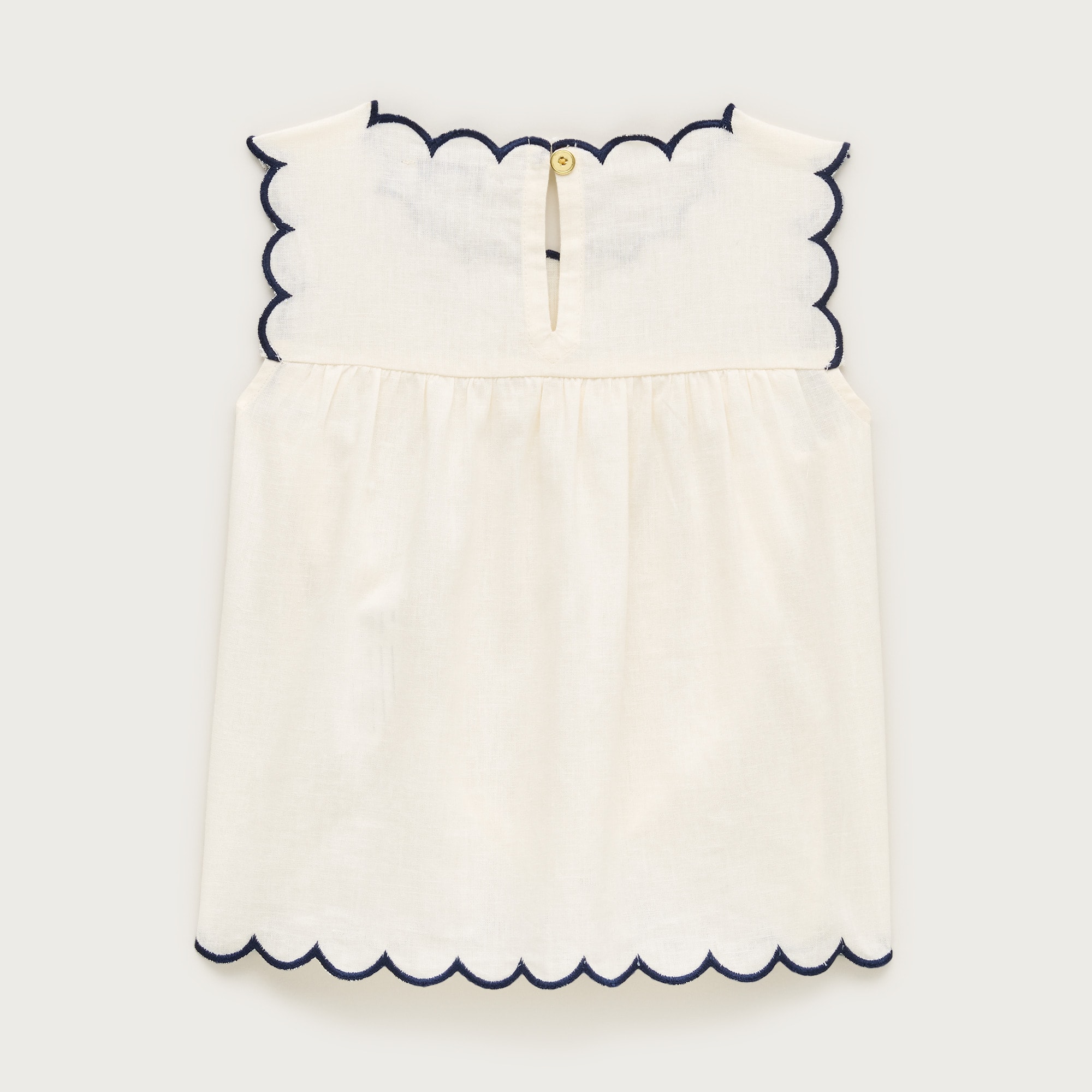 Girls' Scallop-trim Top In Linen Blend For Girls | J.Crew
