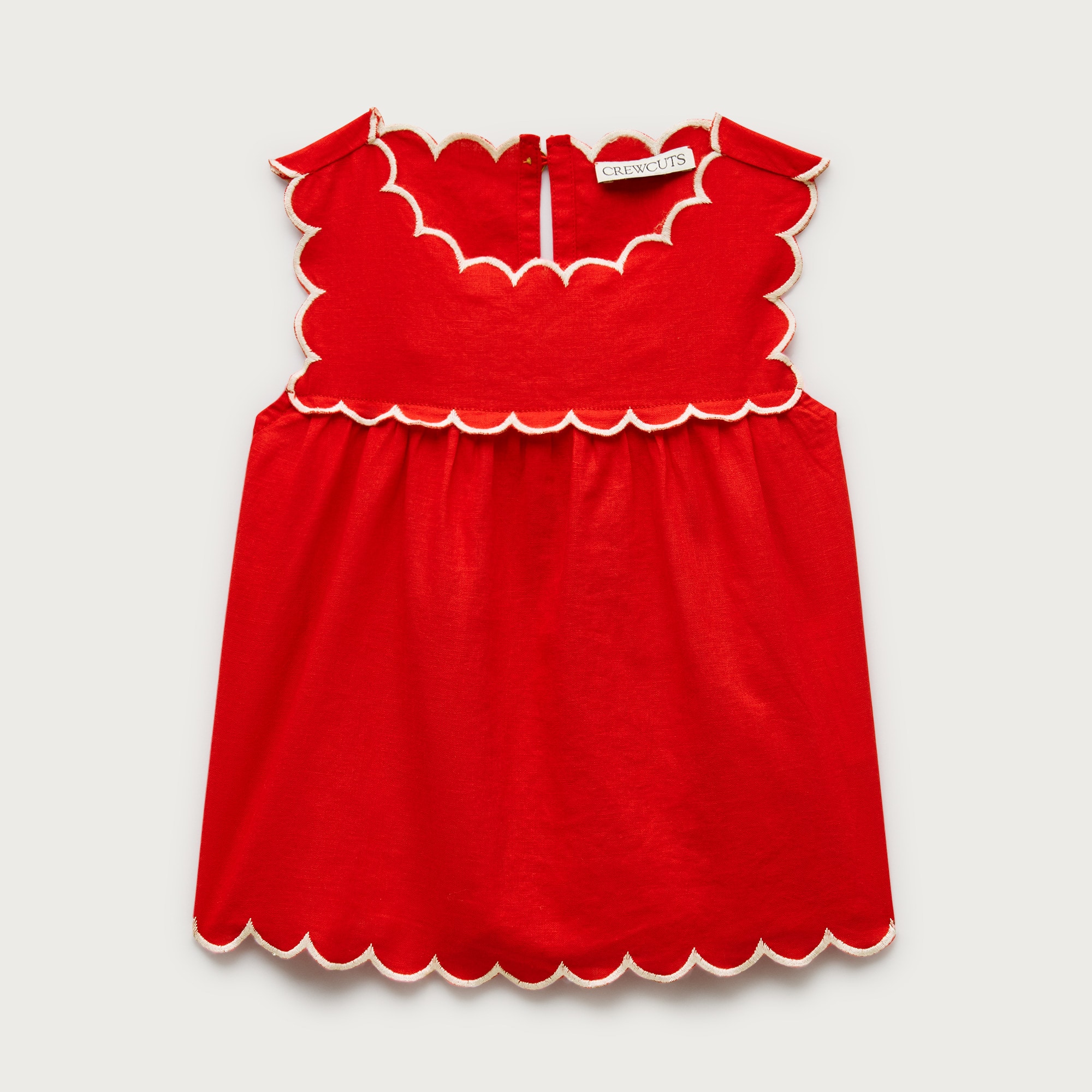 Girls' scallop-trim top in linen blend from J.Crew - $39.50