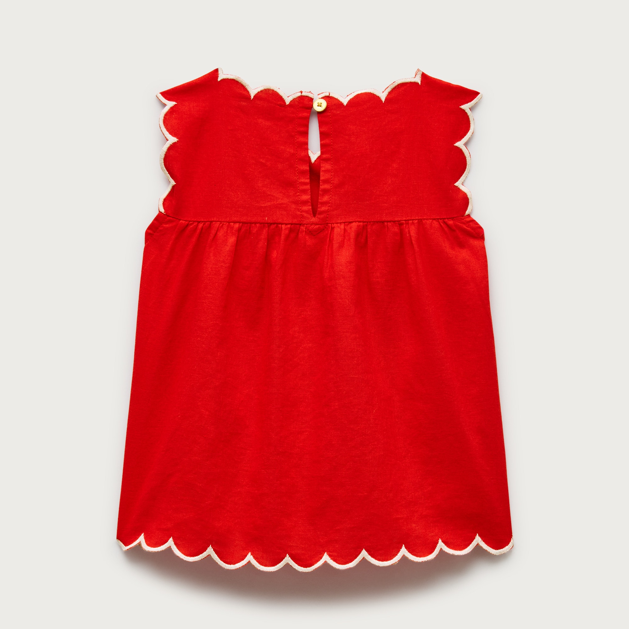 Girls' Scallop-trim Top In Linen Blend For Girls | J.Crew