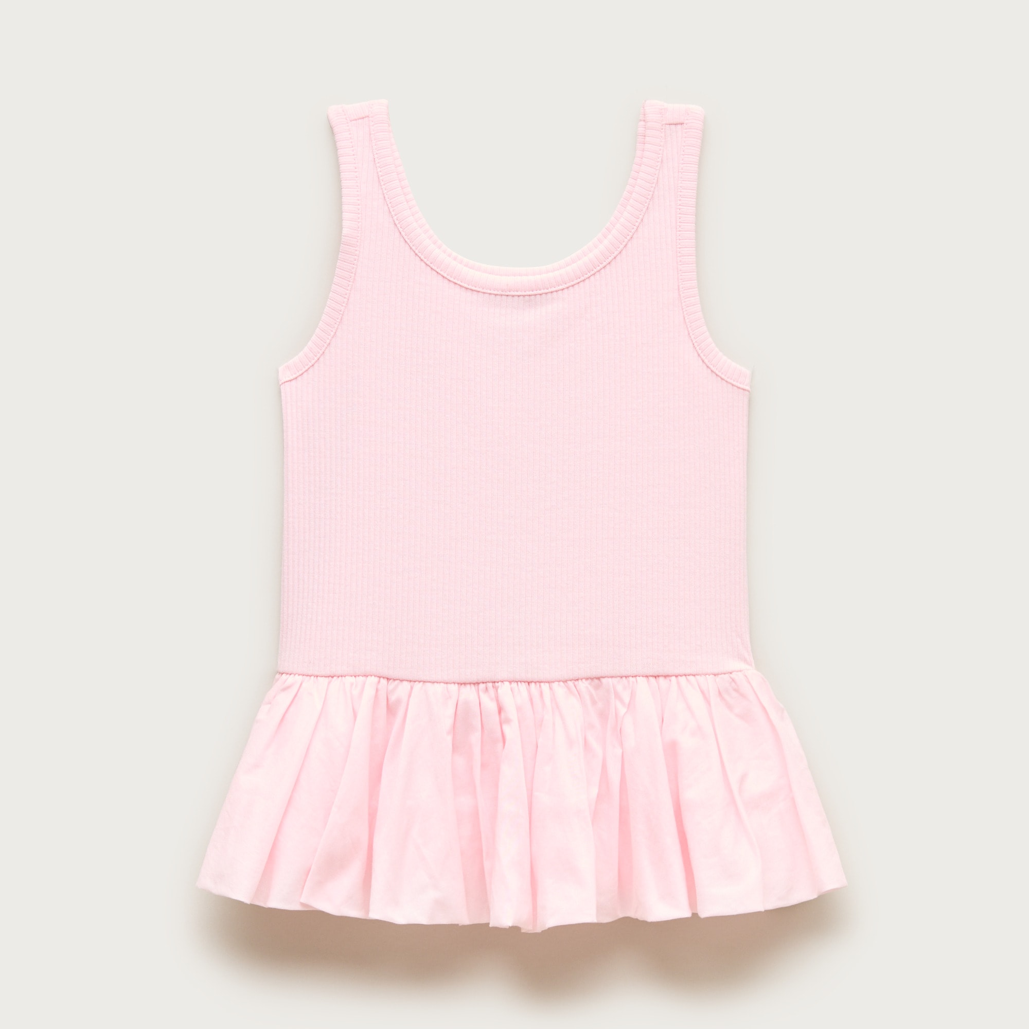 Girls' peplum tank top in vintage rib