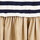 Girls' bubble-sleeve mixy dress in stripe NAVY IVORY STRIPE