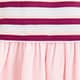 Girls' bubble-sleeve mixy dress in stripe DEEP MULBERRY