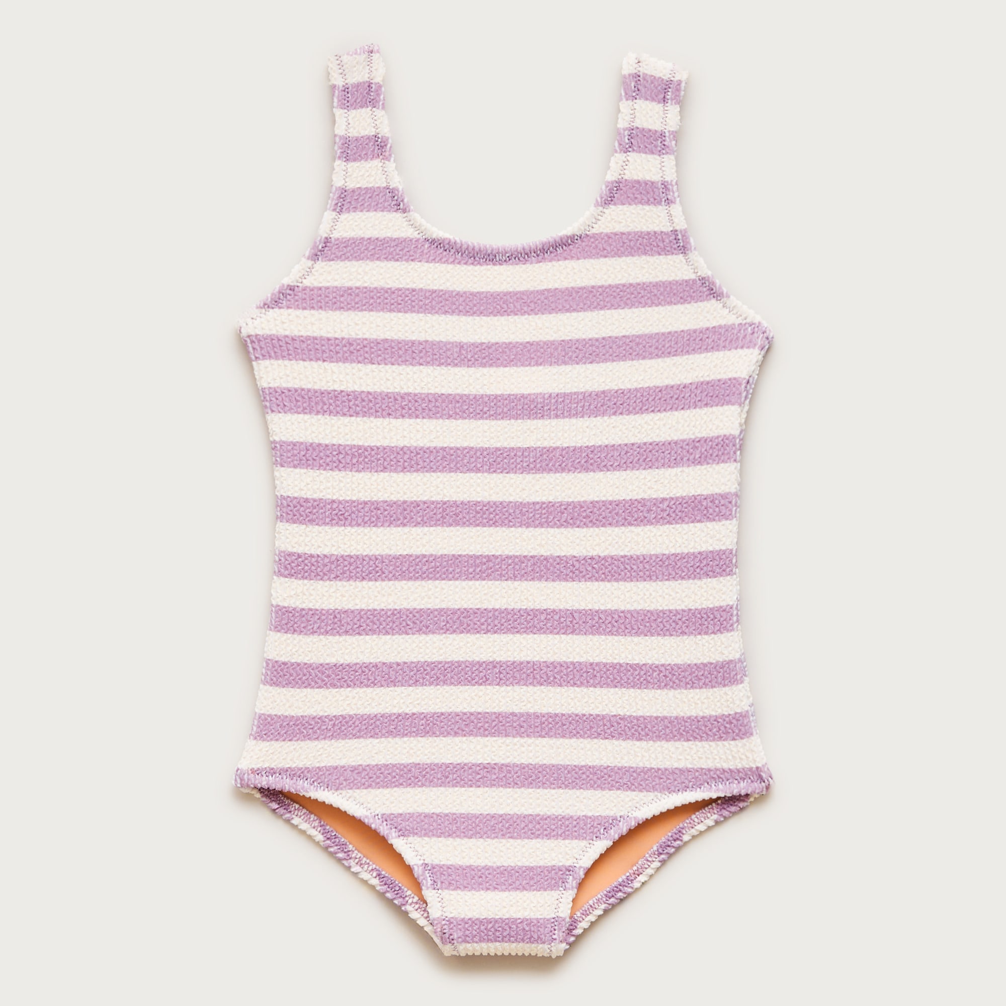 Girls' scrunchie scoopneck one-piece swimsuit in stripe