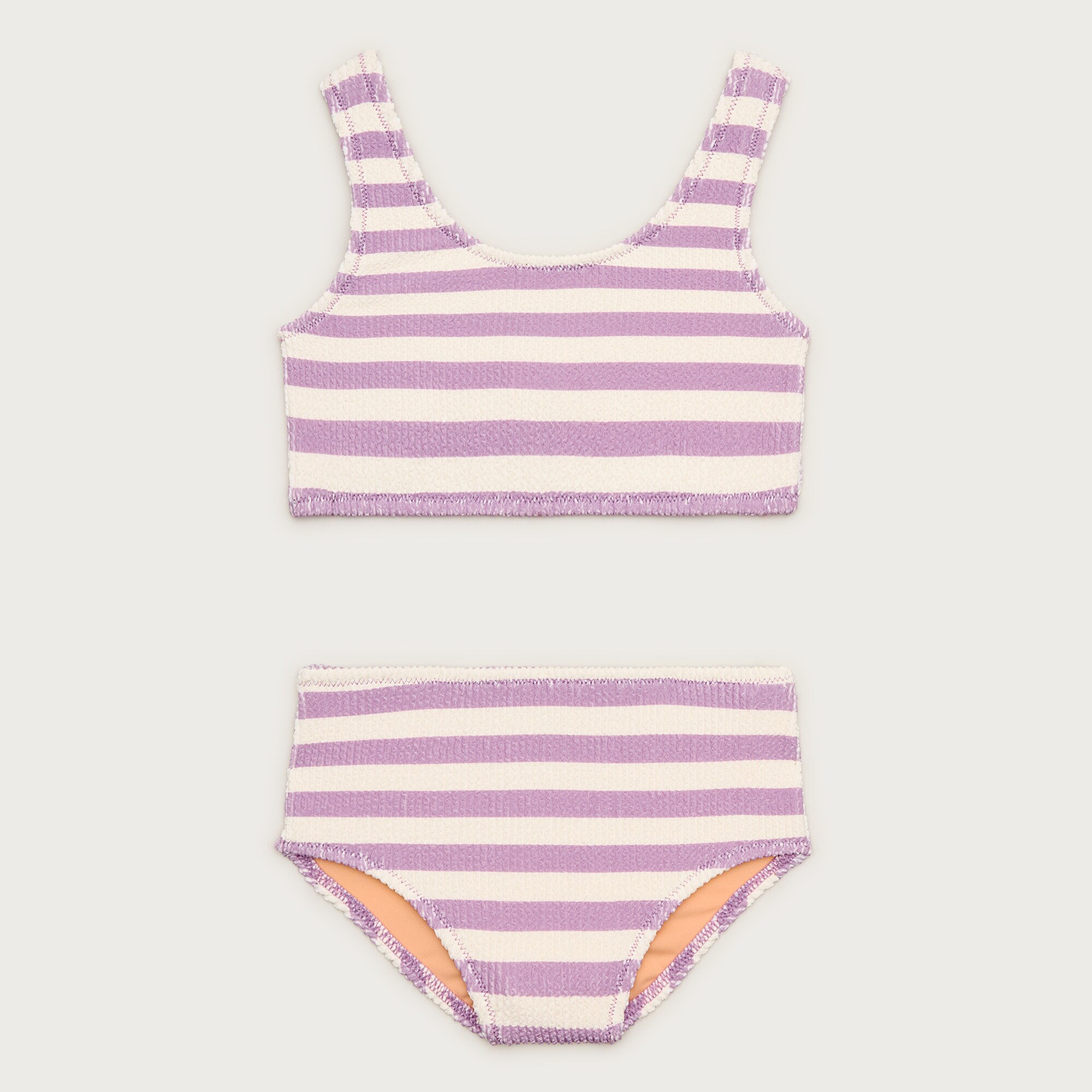 girls Girls' scrunchie scoopneck two-piece swimsuit in stripe